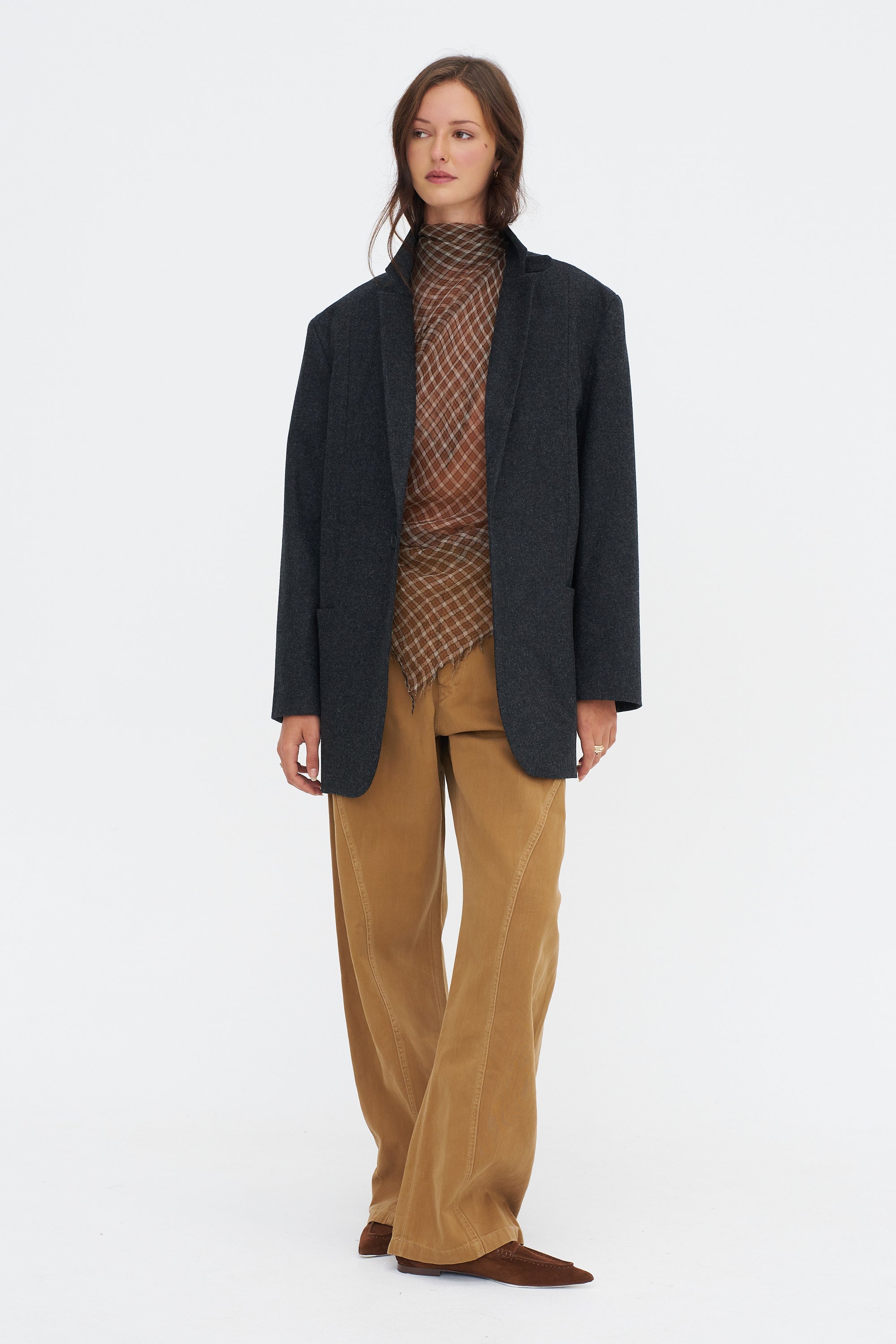 Curved Seam Army Pant, Light Brown