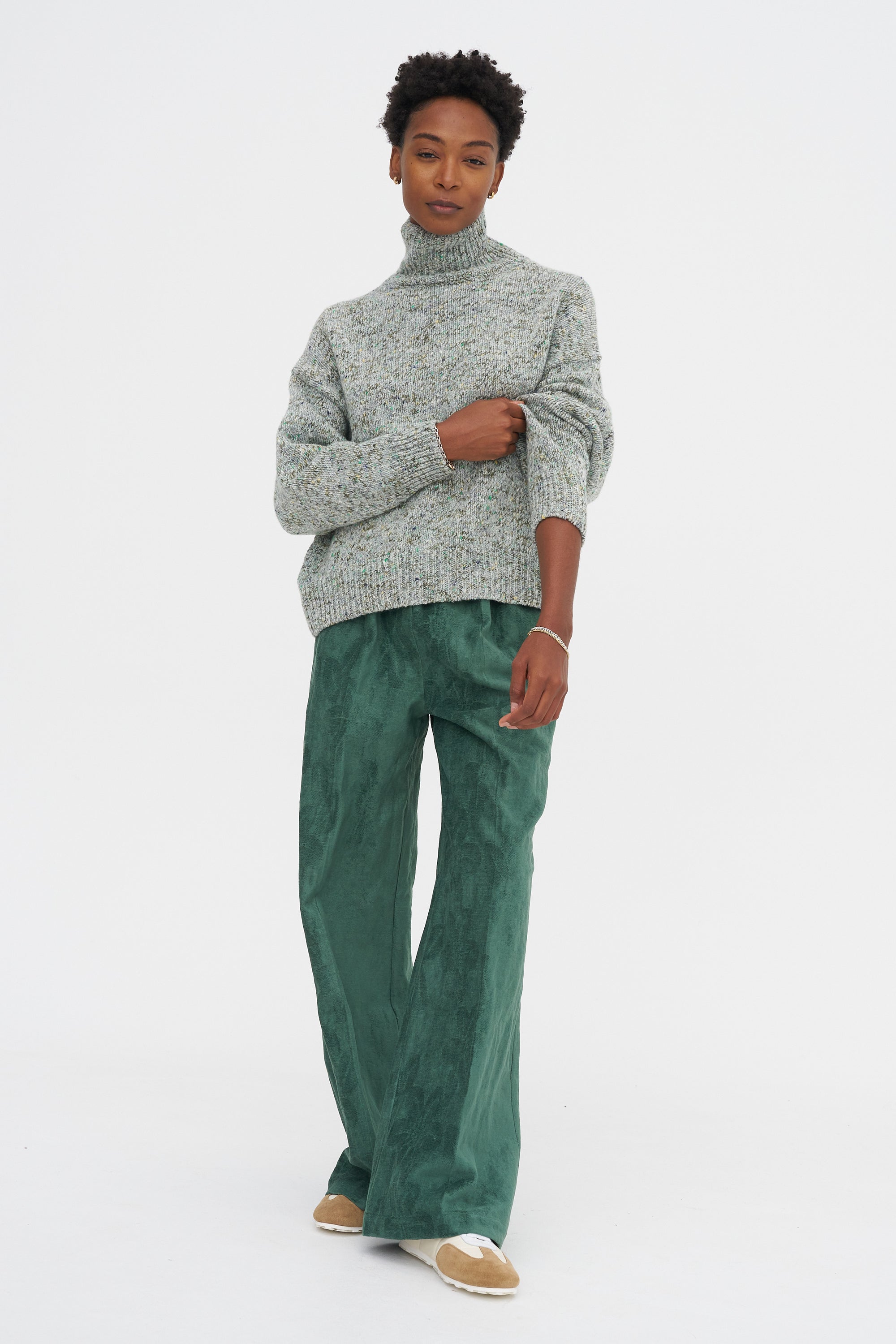 Pasha - Elastic Waist Pants, Pine