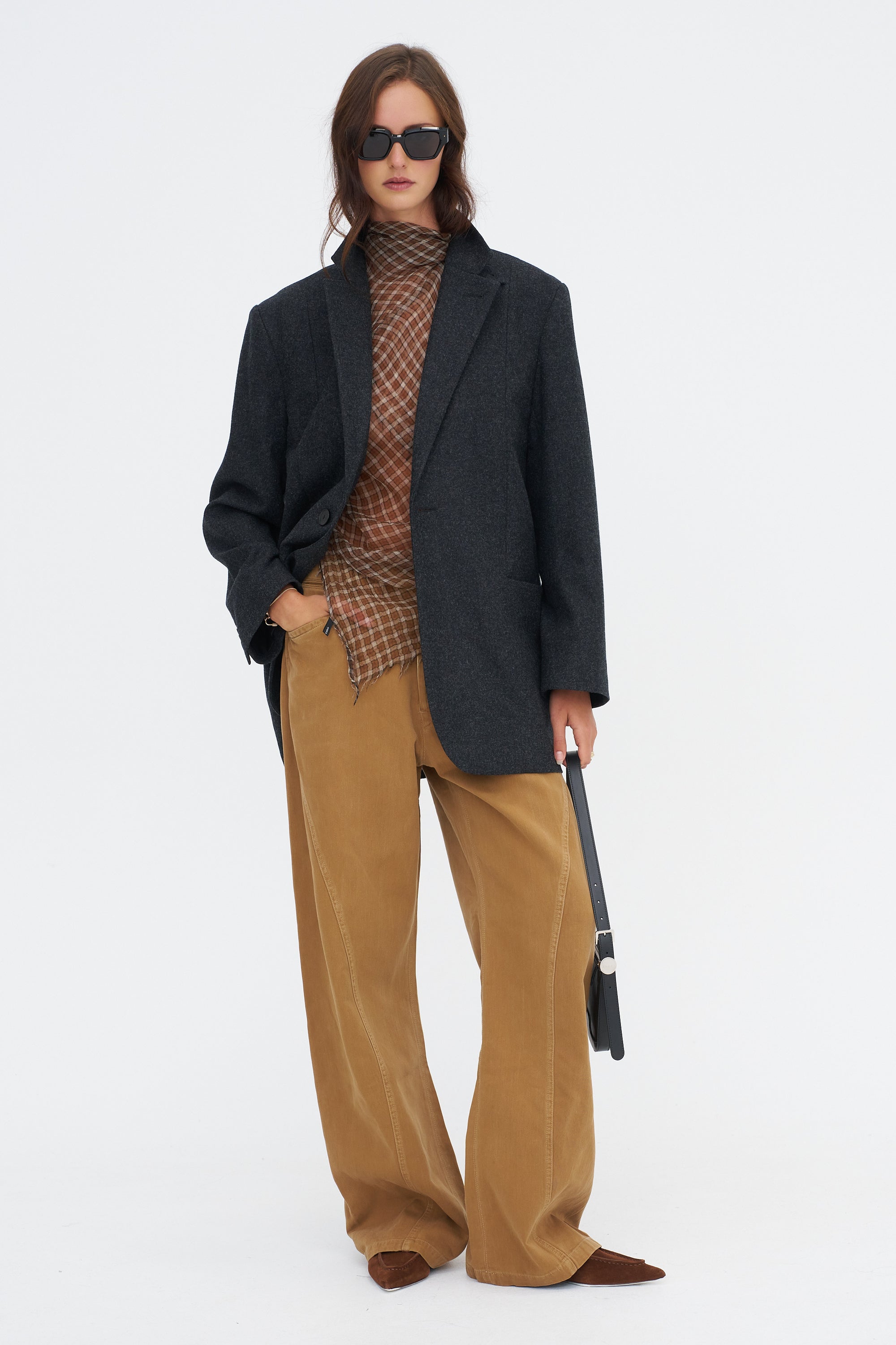 Curved Seam Army Pant, Light Brown