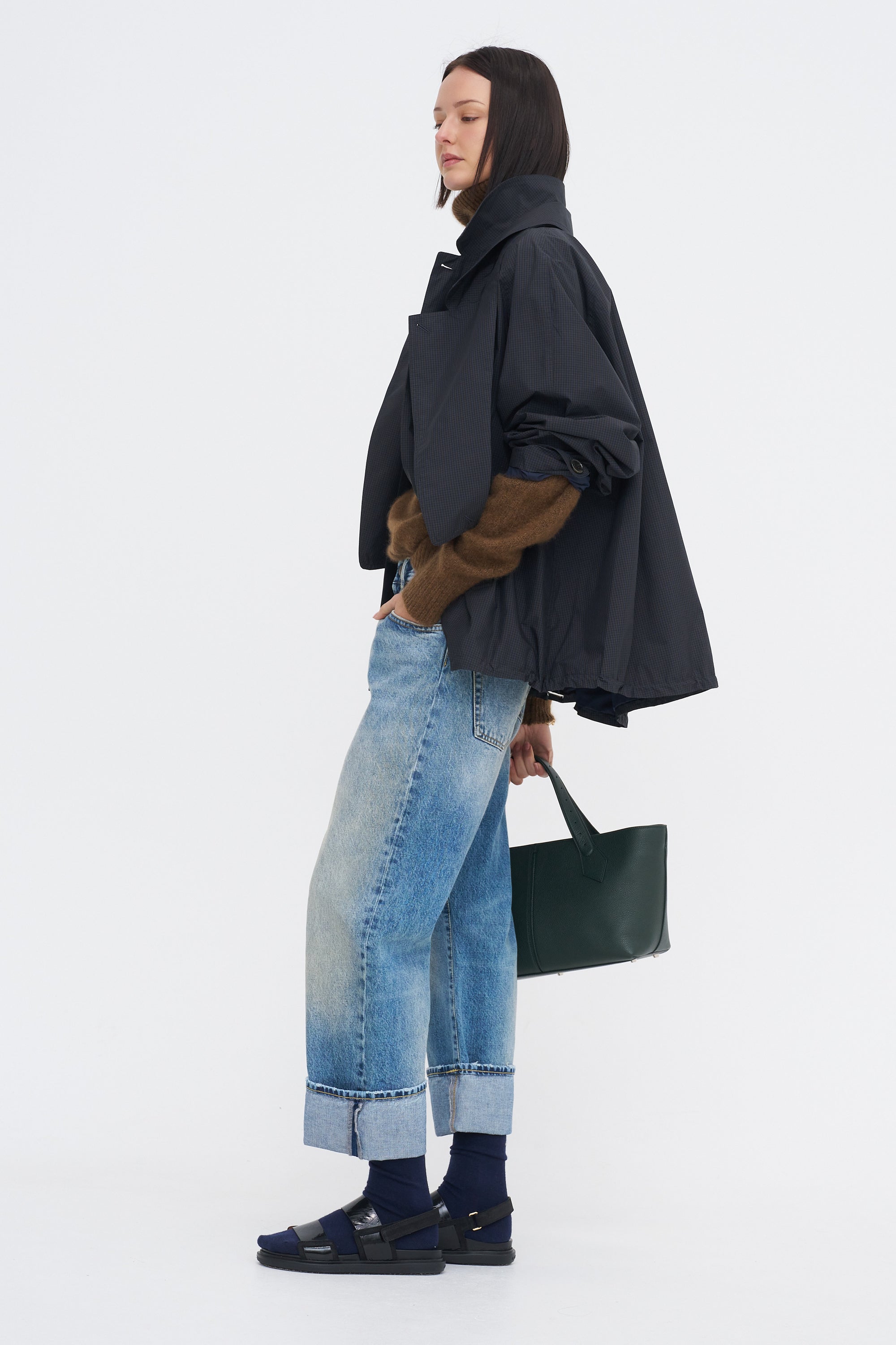 Charles Menswear Trench Anorak, Navy Multi