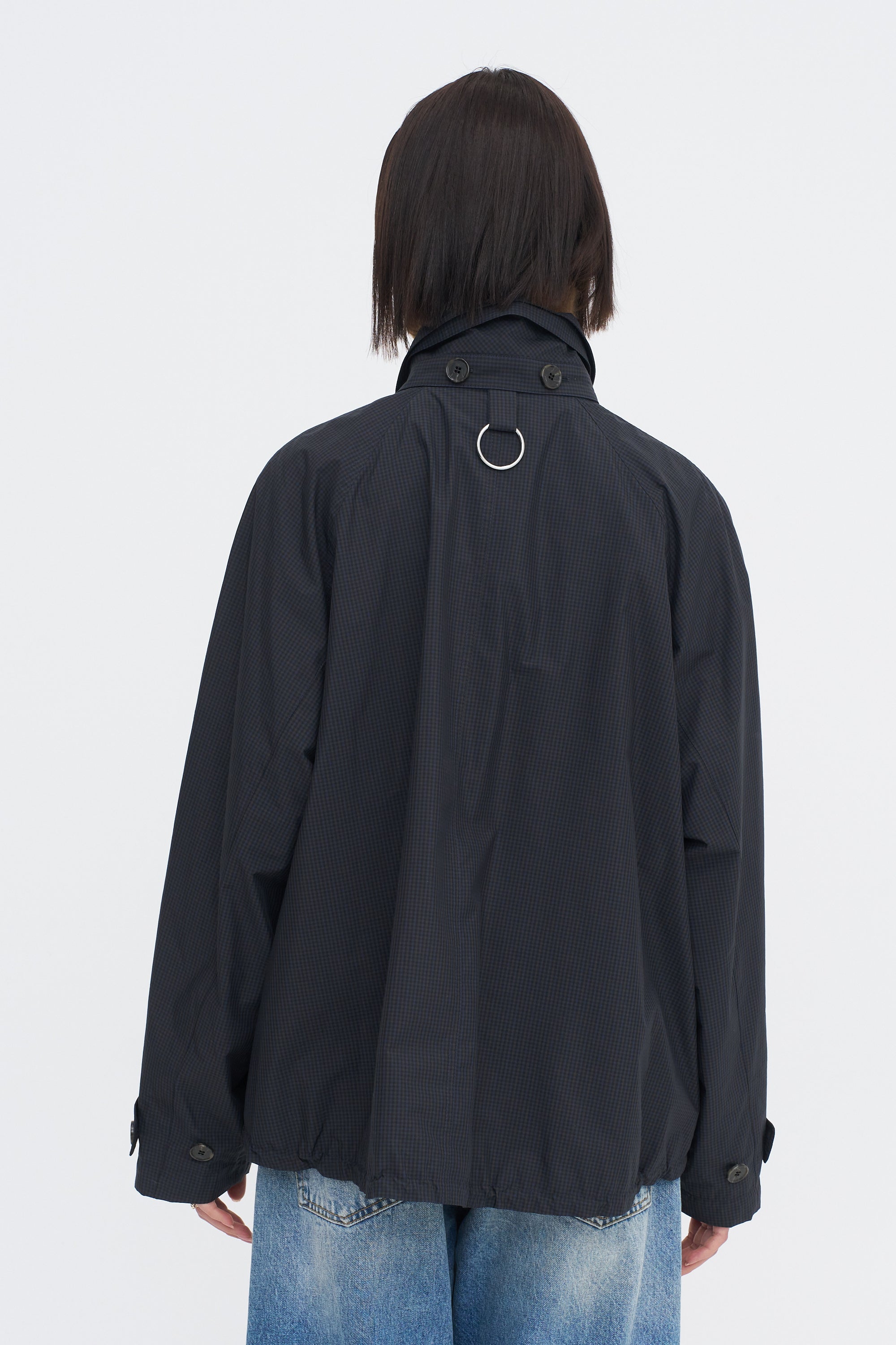 Charles Menswear Trench Anorak, Navy Multi