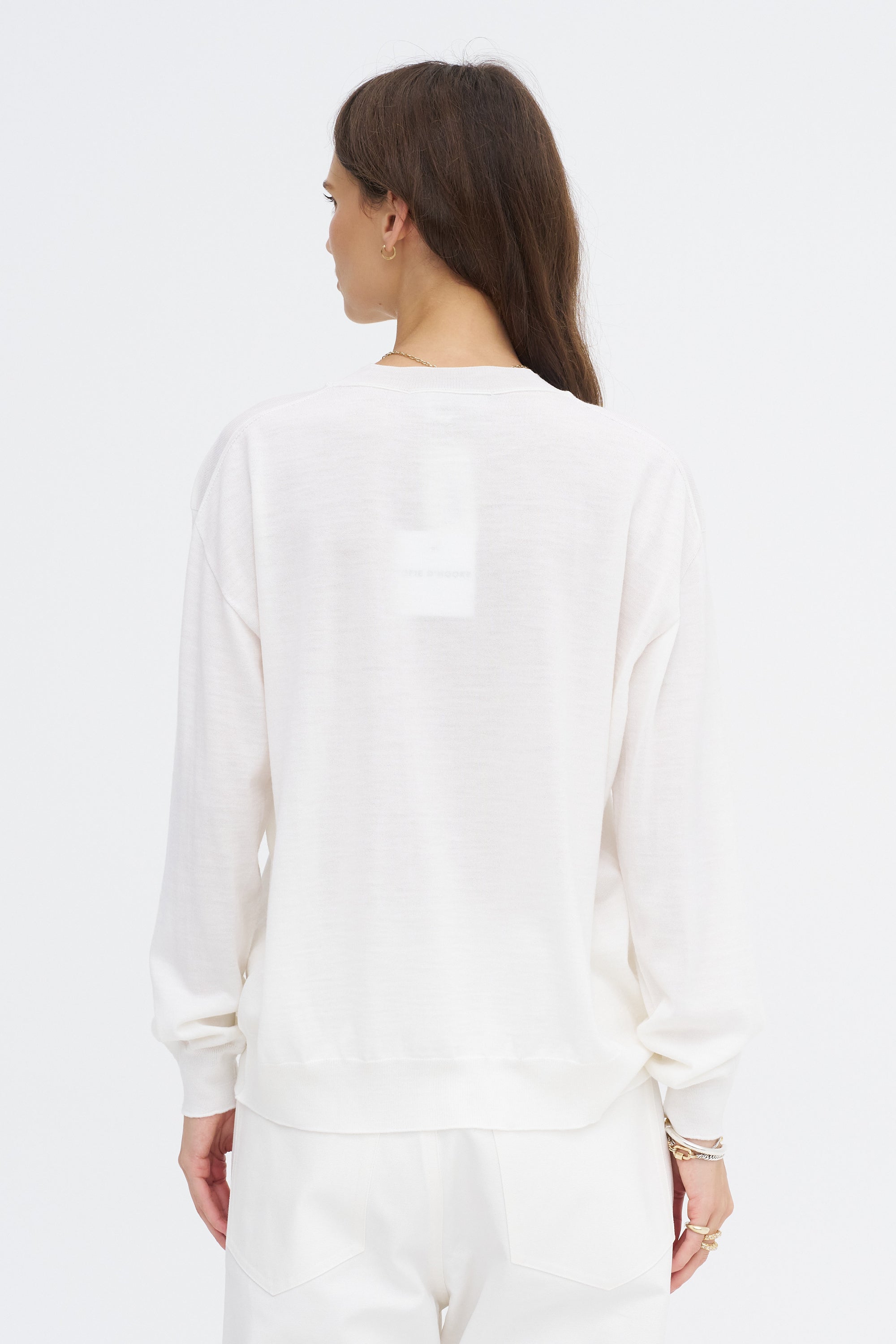 Muscat Ymer - Extrafine Merino Wool Crewneck, White