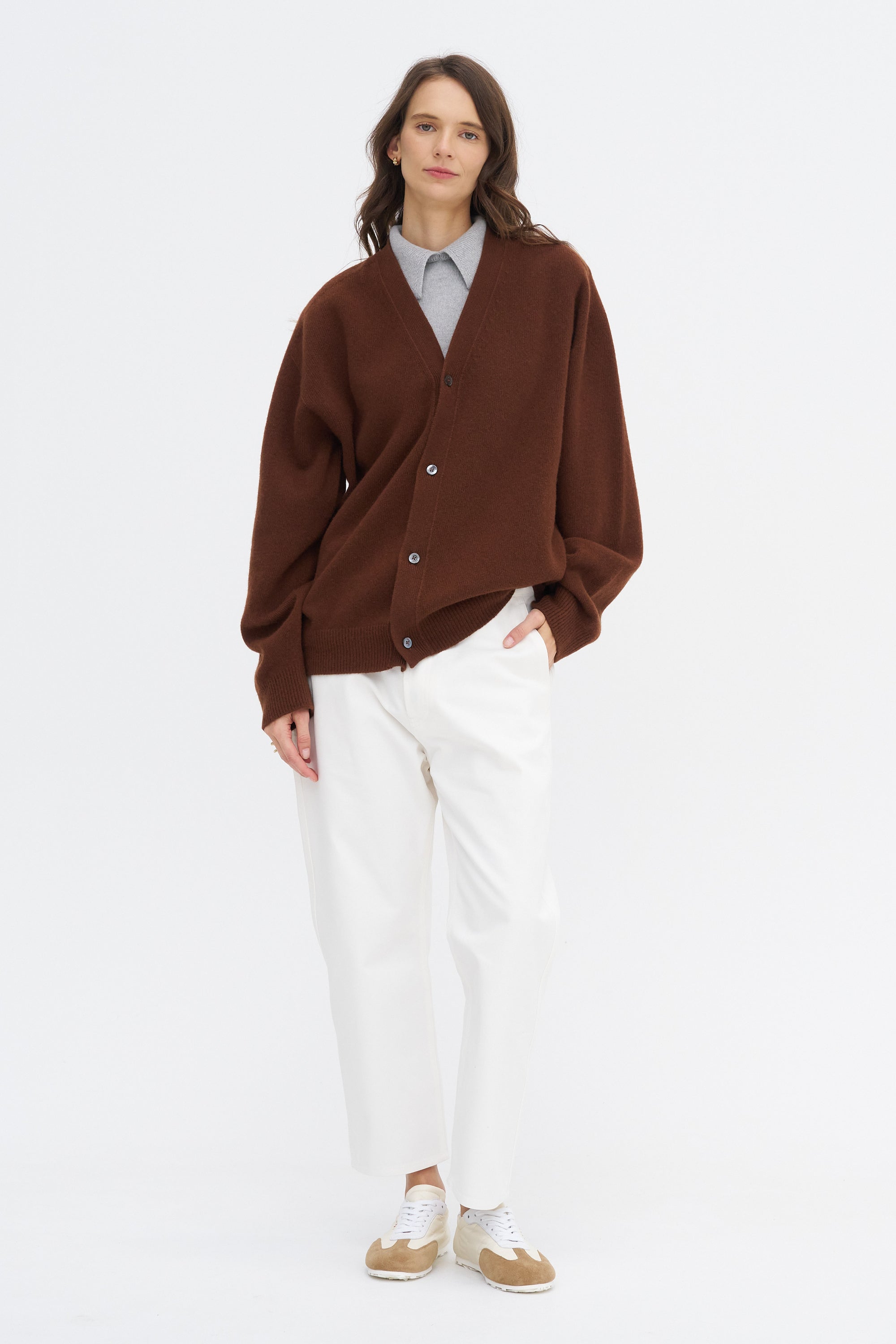 Mabuse YCom - Cardigan Superfine Wool, Chestnut