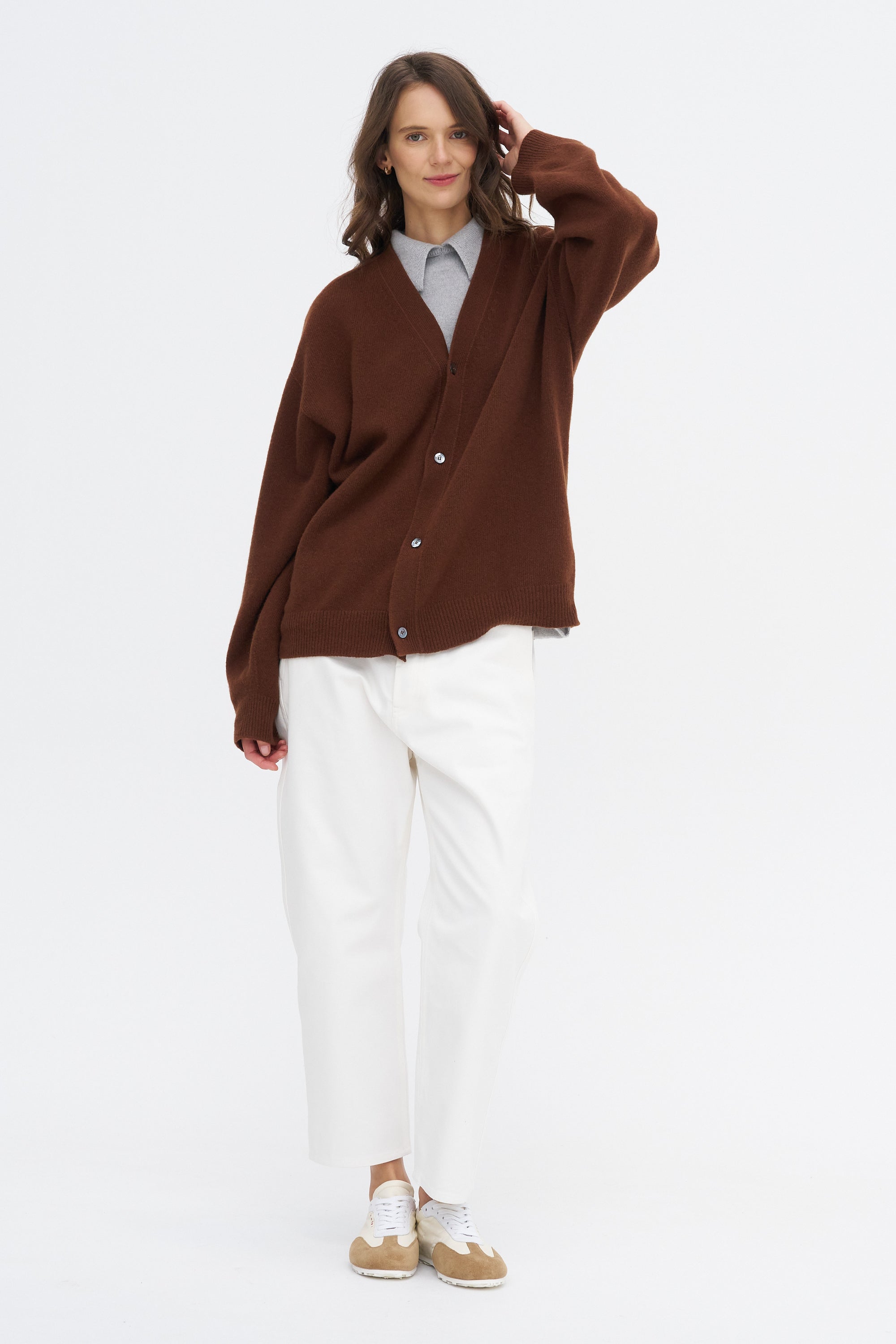 Mabuse YCom - Cardigan Superfine Wool, Chestnut