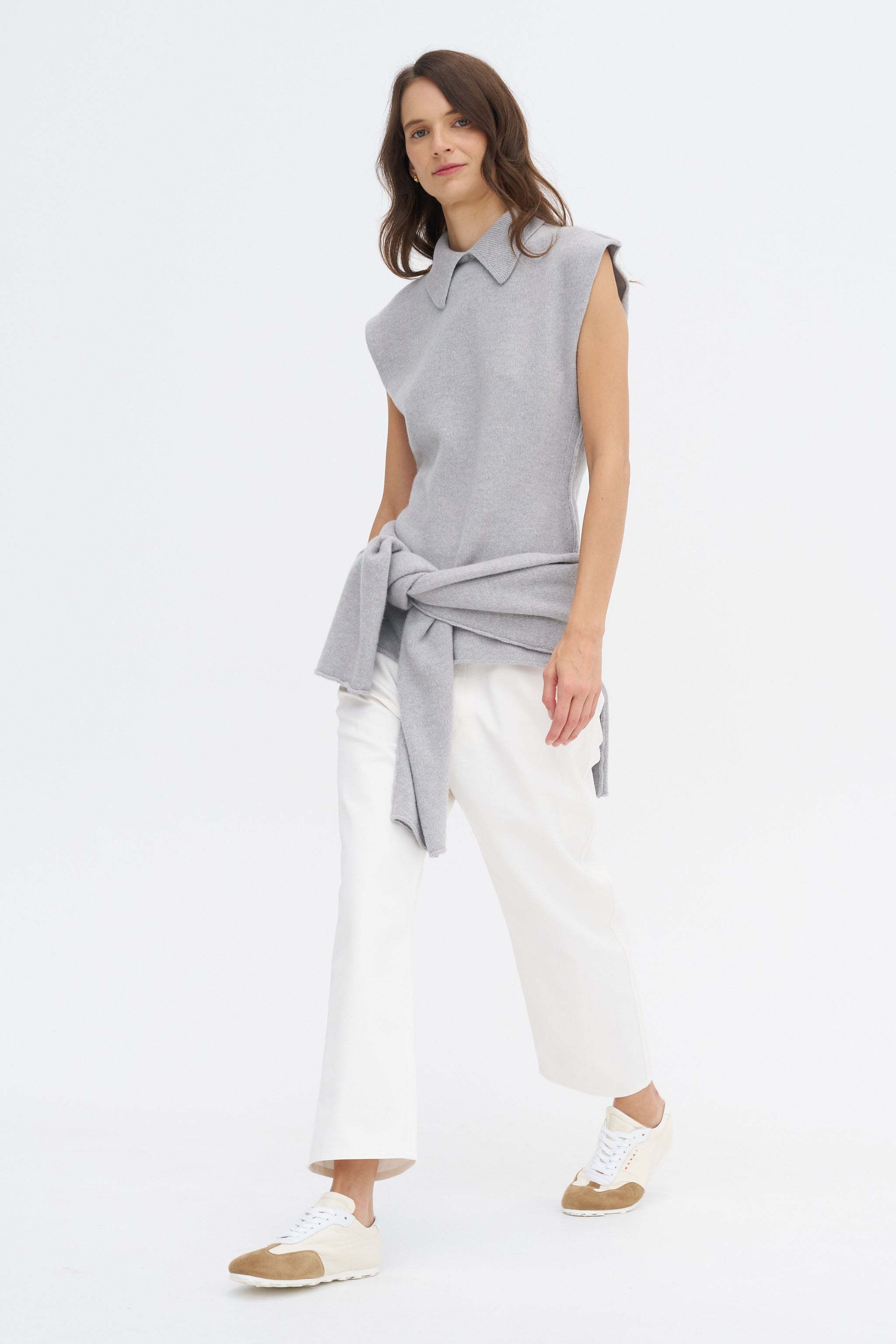 CLANE 25SS COLLAR SHORT VEST グレー CLANE 25SS COLLAR SHORT VEST グレー