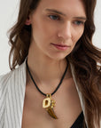 Splendente D Pendant, Yellow Gold
