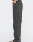 Garment Dyed Stretch Twill Tuck Pant, Grey