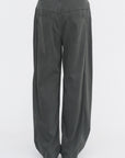 Garment Dyed Stretch Twill Tuck Pant, Grey
