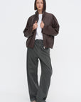 Garment Dyed Stretch Twill Tuck Pant, Grey