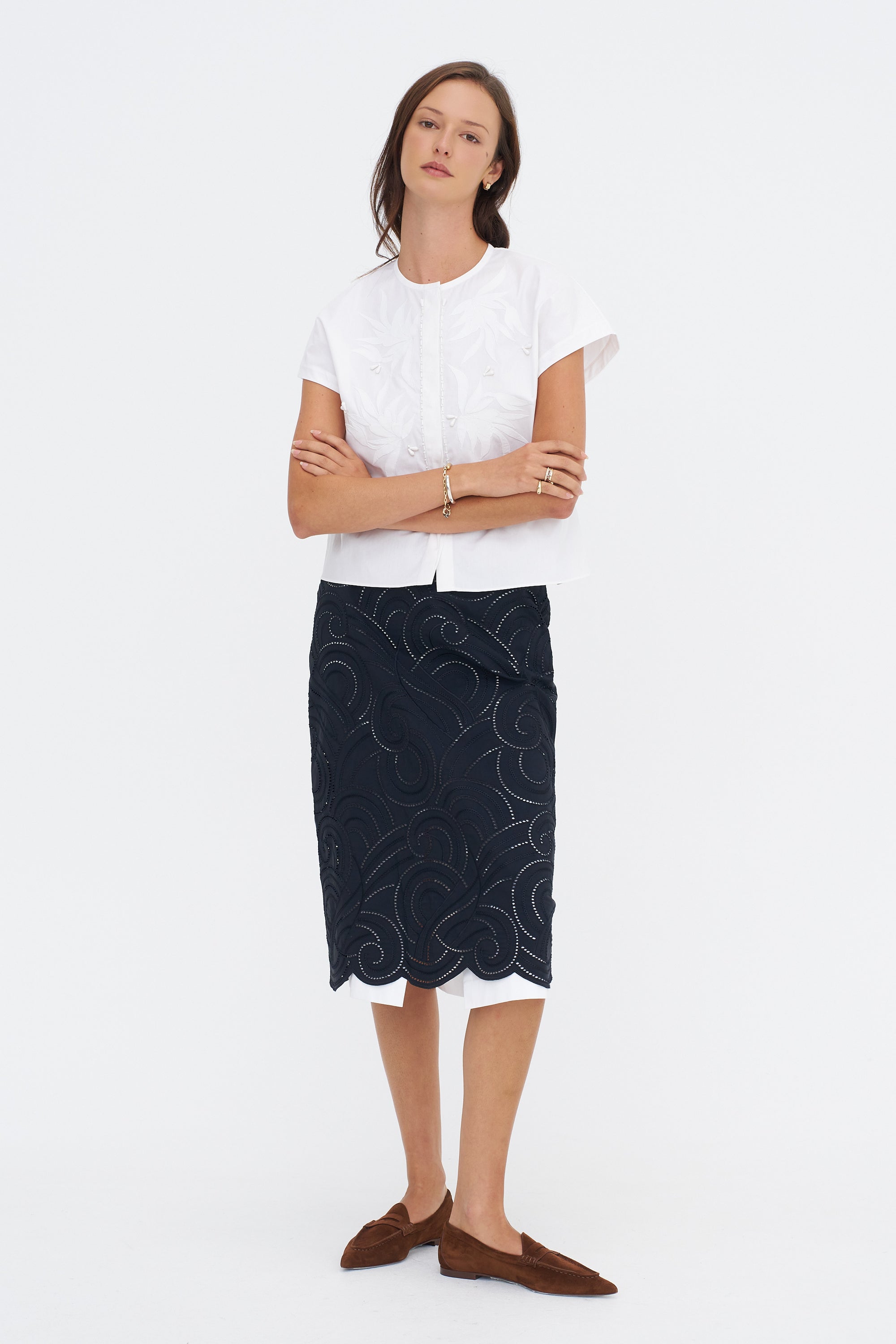 Beaded Shirt, Optical White