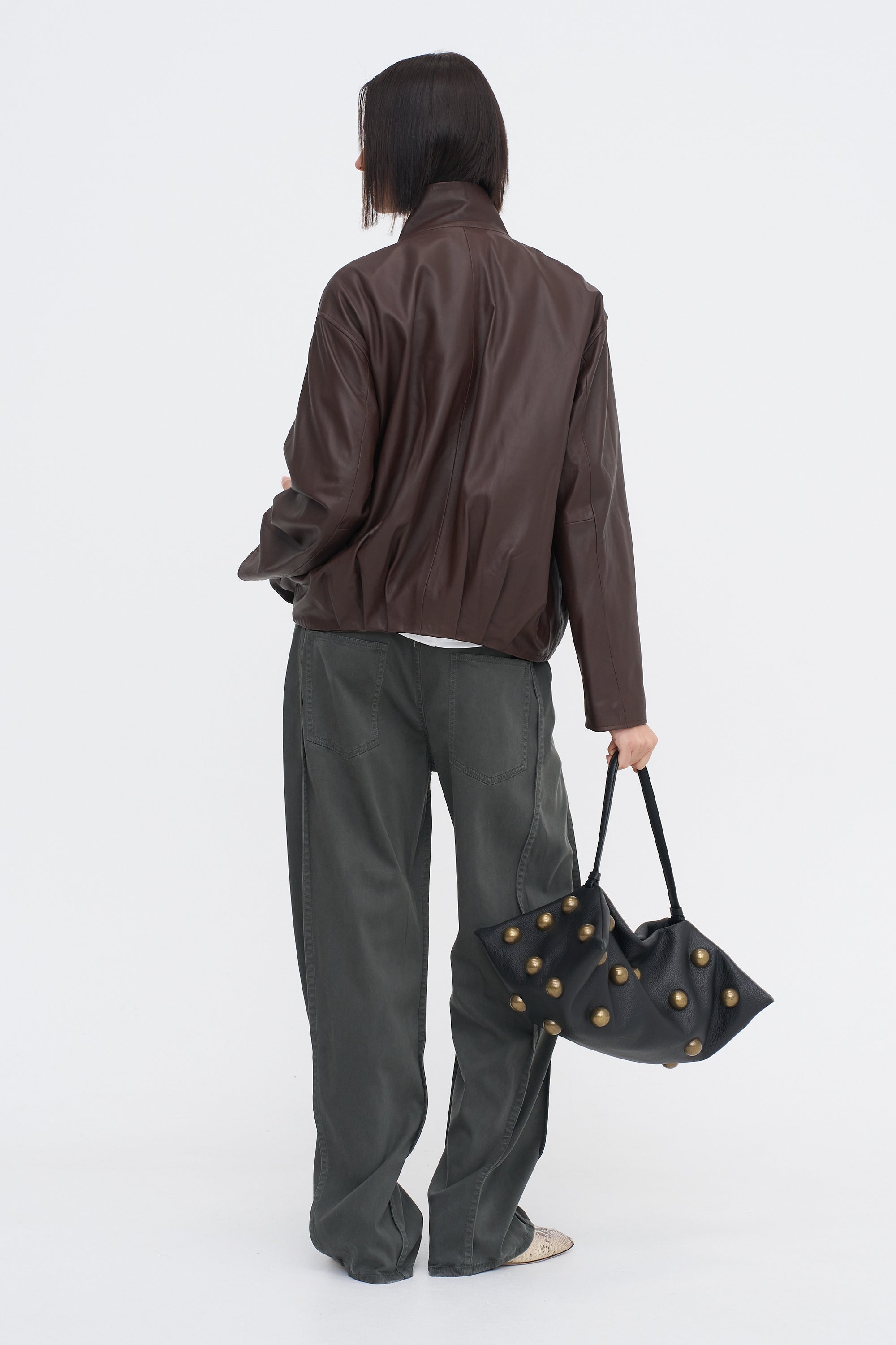 Garment Dyed Stretch Twill Tuck Pant, Grey