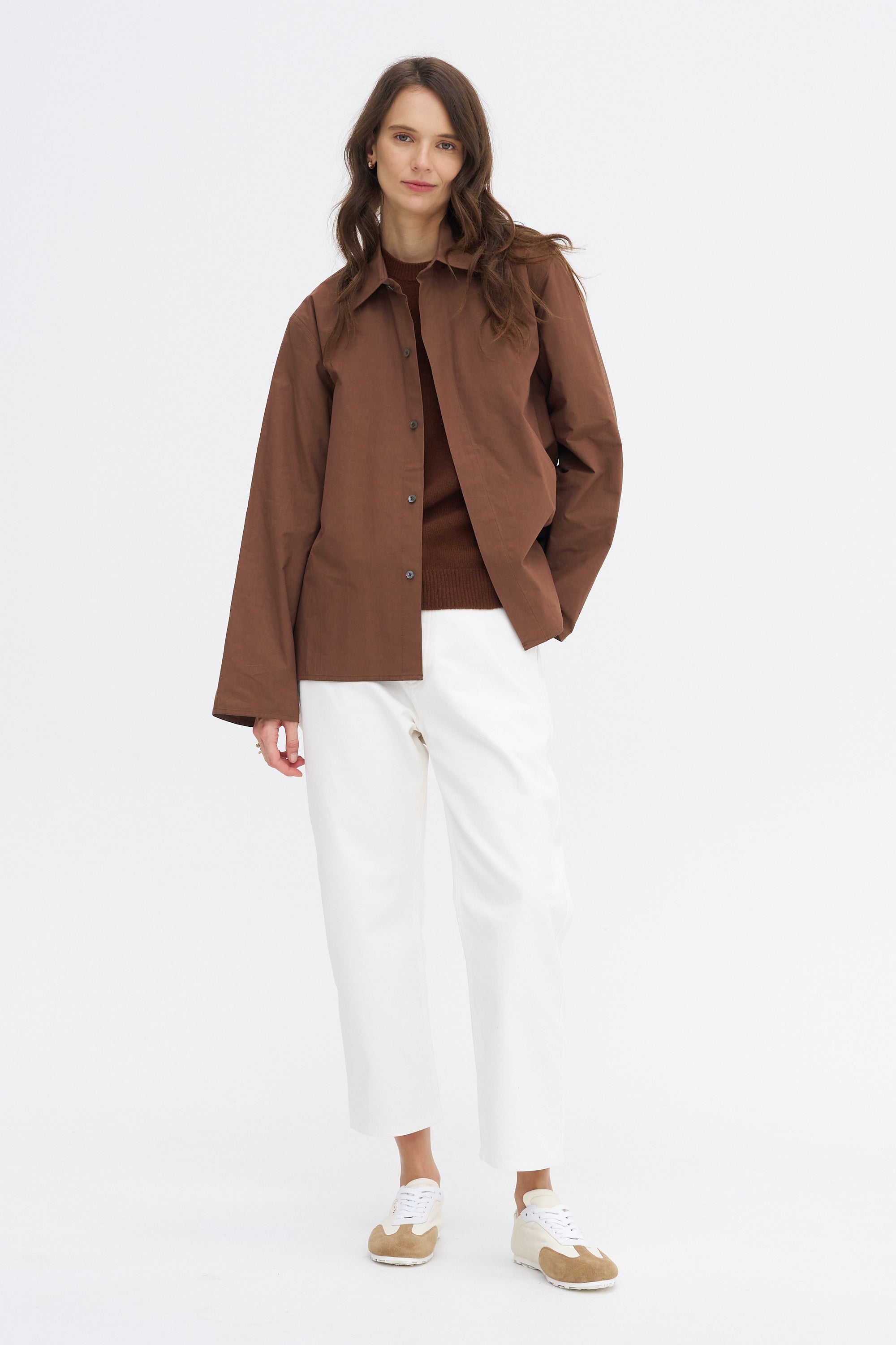 Breton Cwap - Washed Poplin Button Up, Chestnut