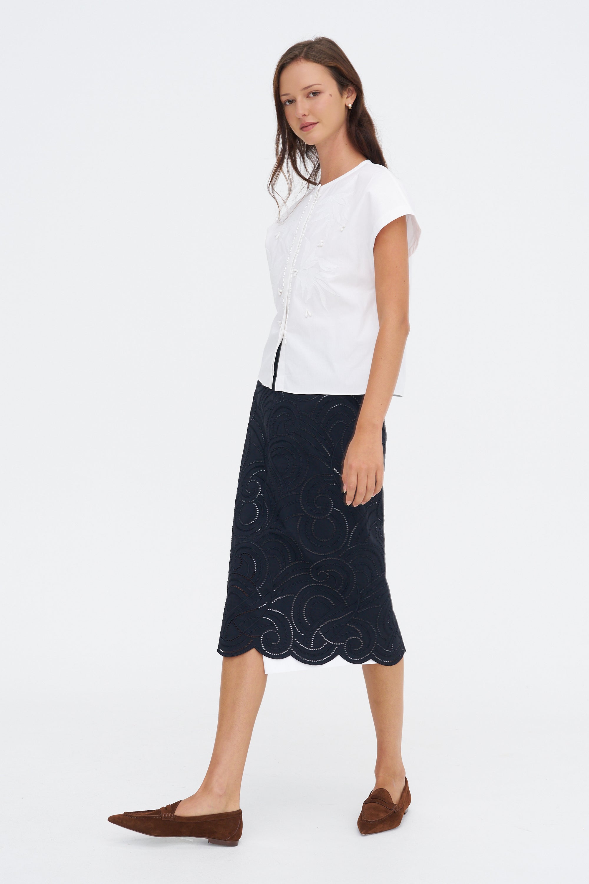 Beaded Shirt, Optical White