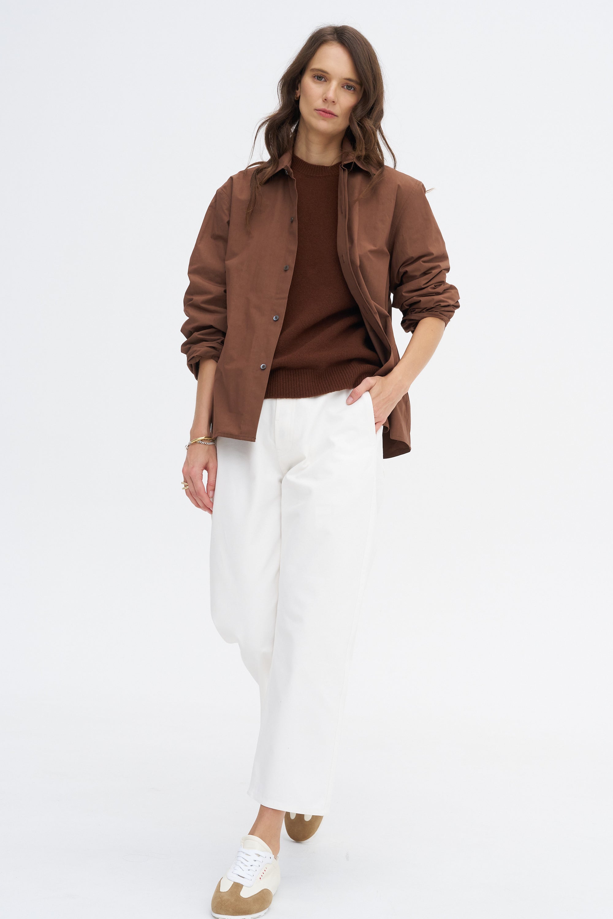 Breton Cwap - Washed Poplin Button Up, Chestnut
