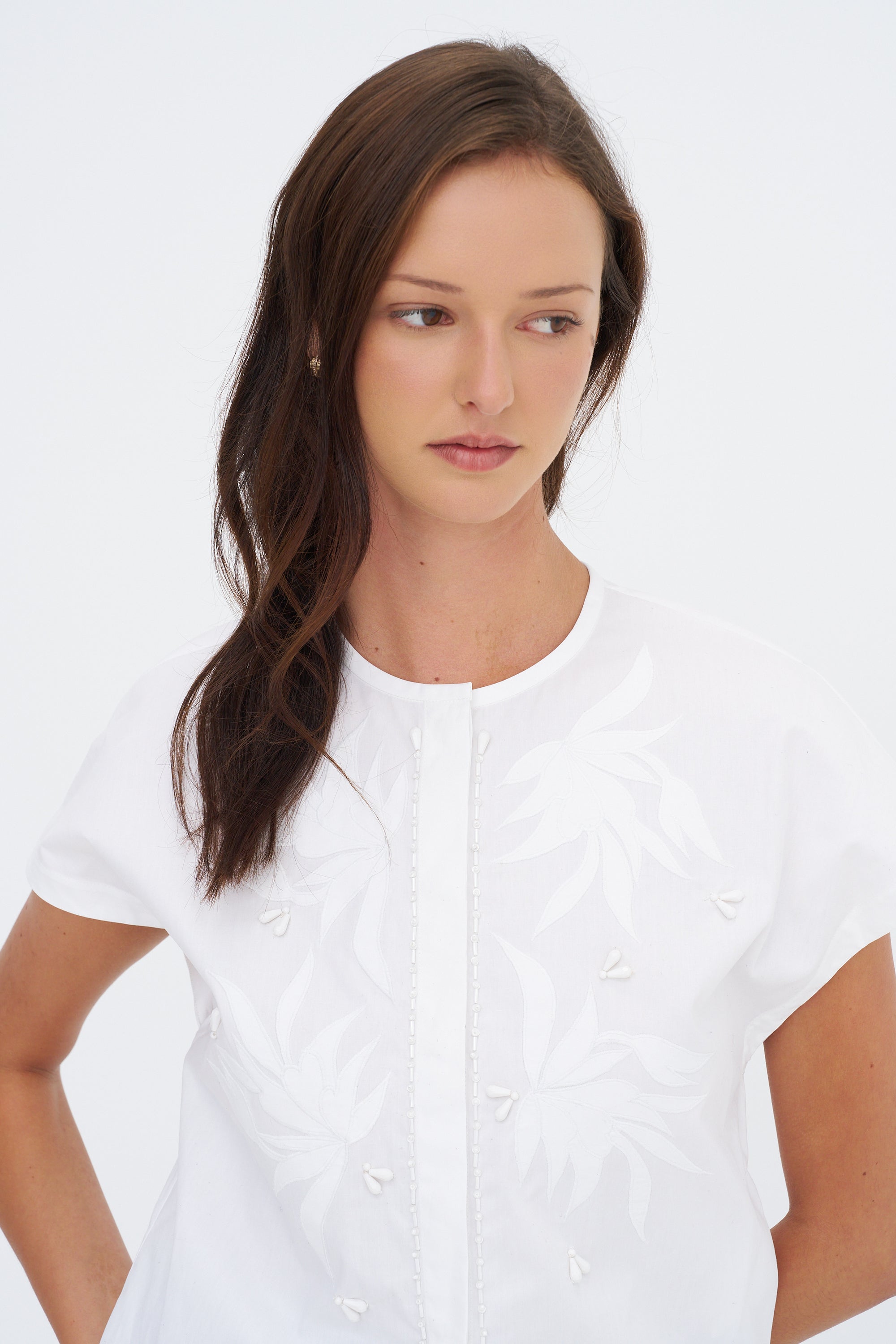 Beaded Shirt, Optical White