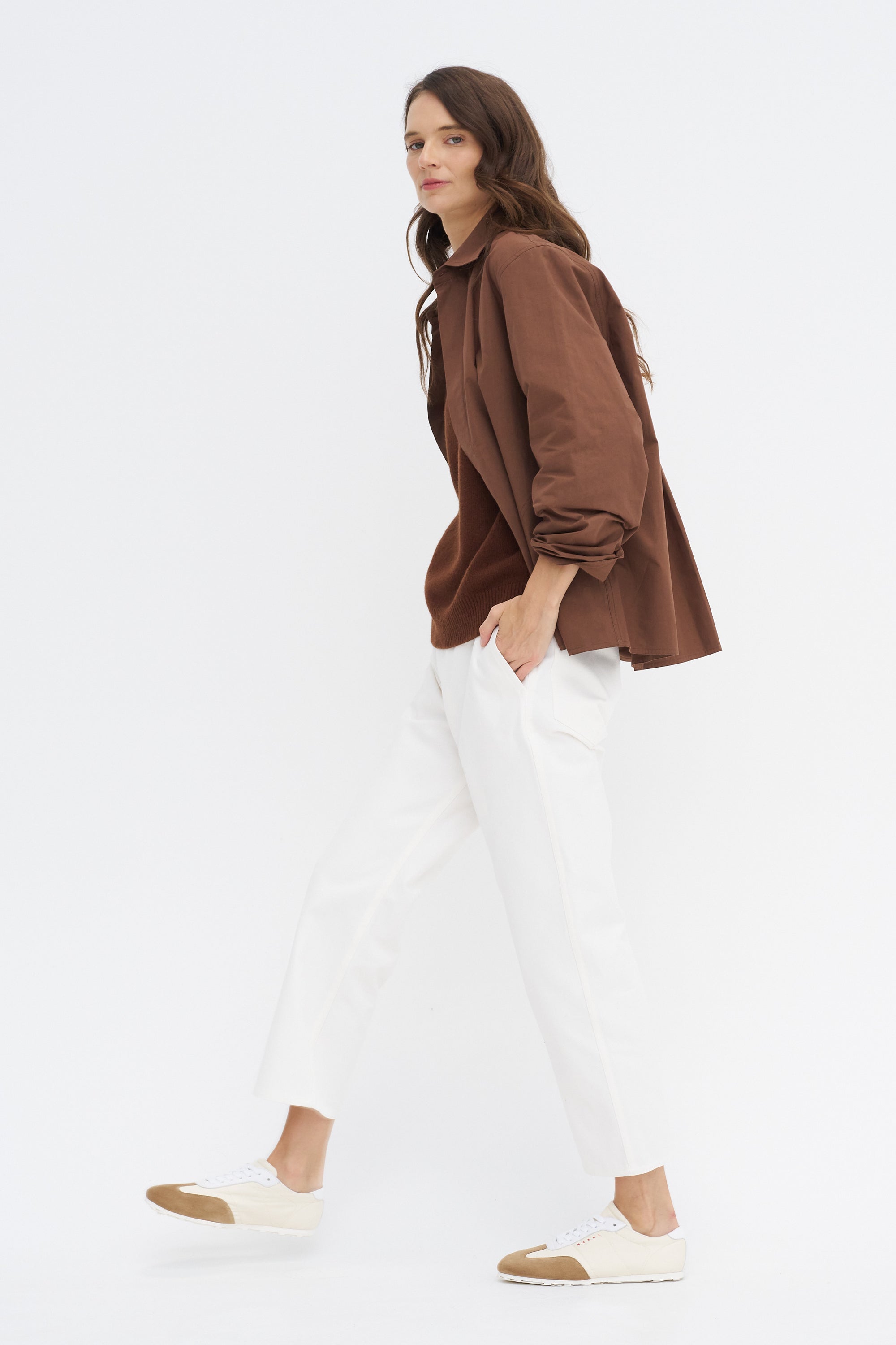 Breton Cwap - Washed Poplin Button Up, Chestnut