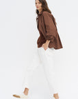 Breton Cwap - Washed Poplin Button Up, Chestnut