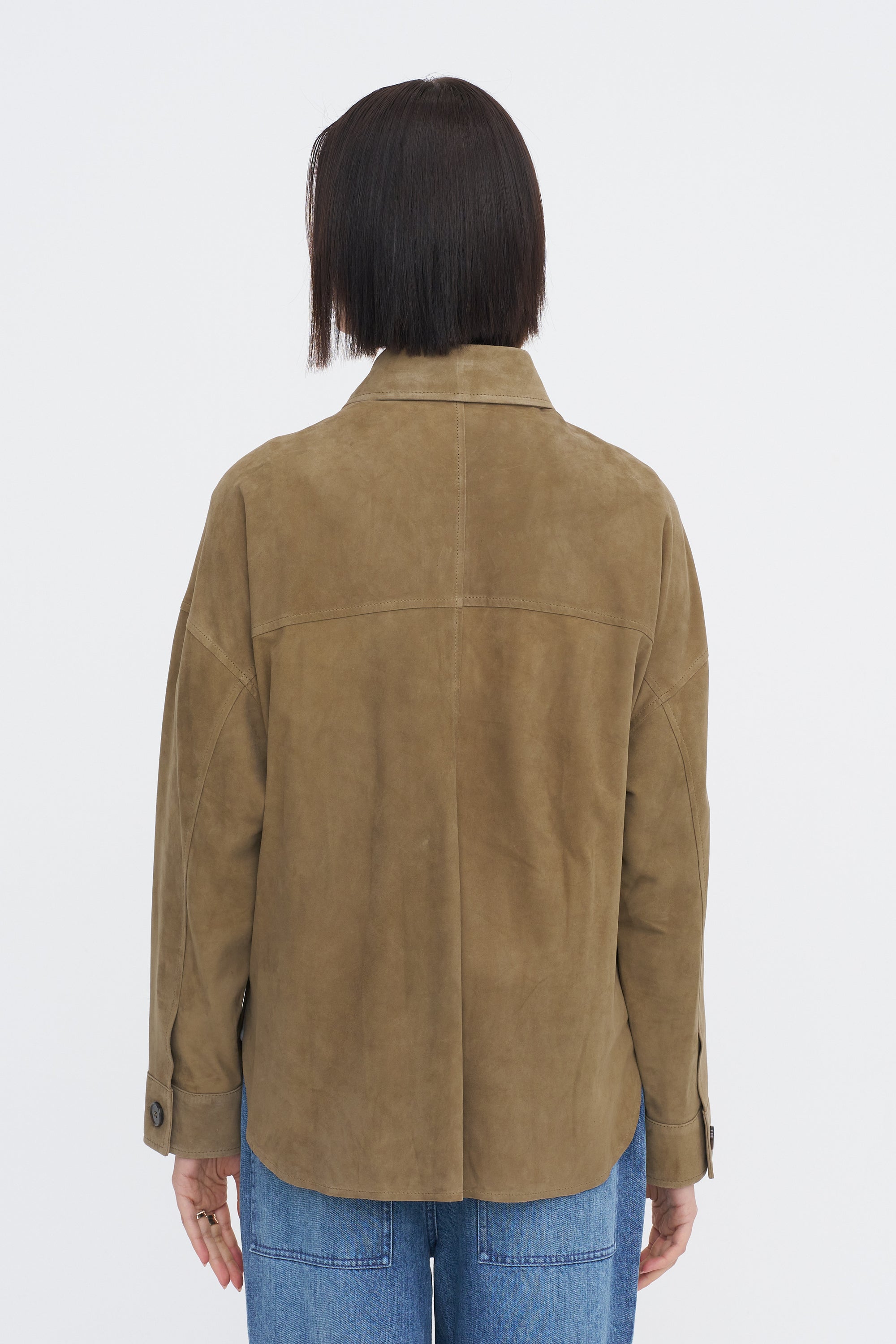 Kaylee - Suede Jacket, Olive