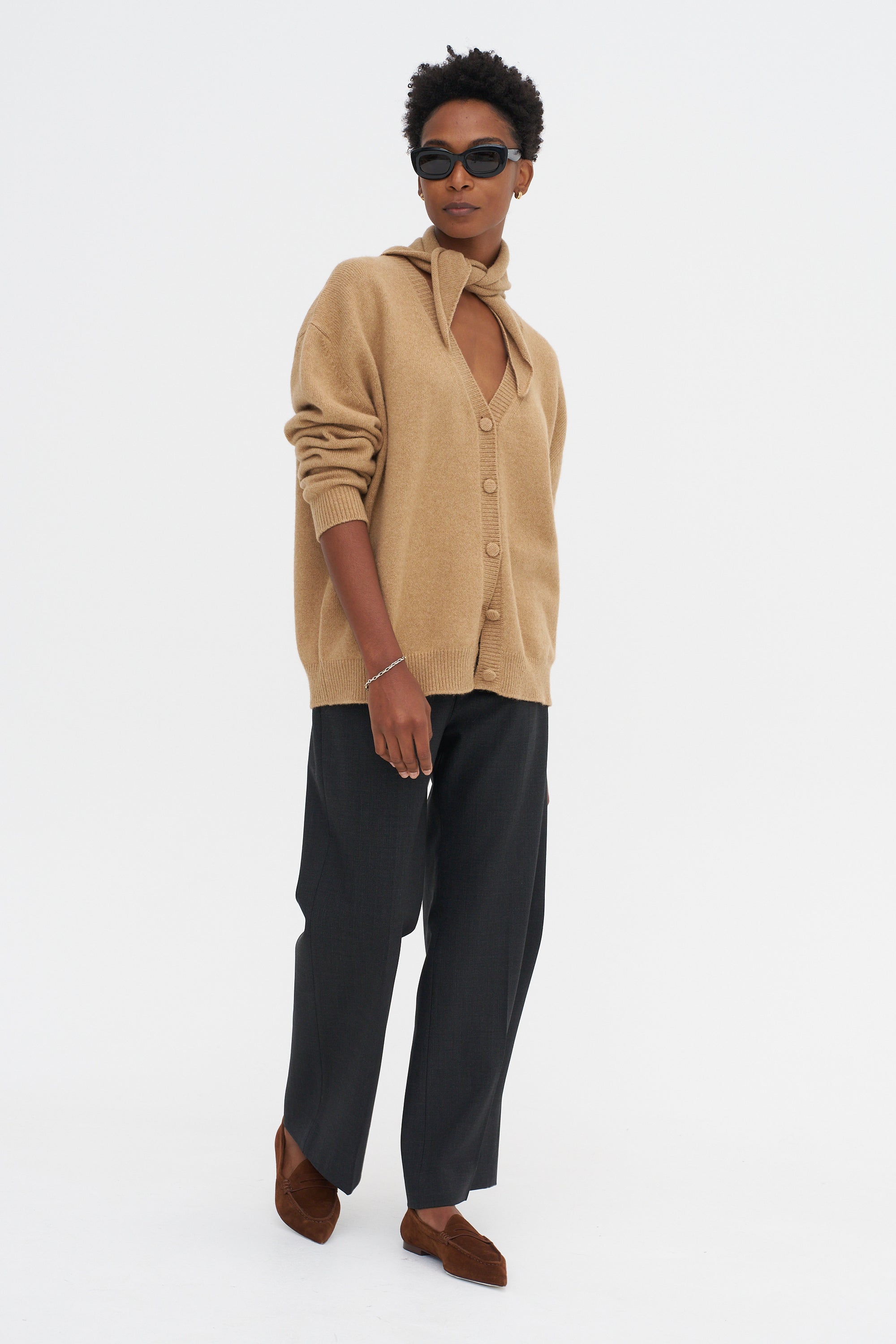 Shawl Cardigan, Camel