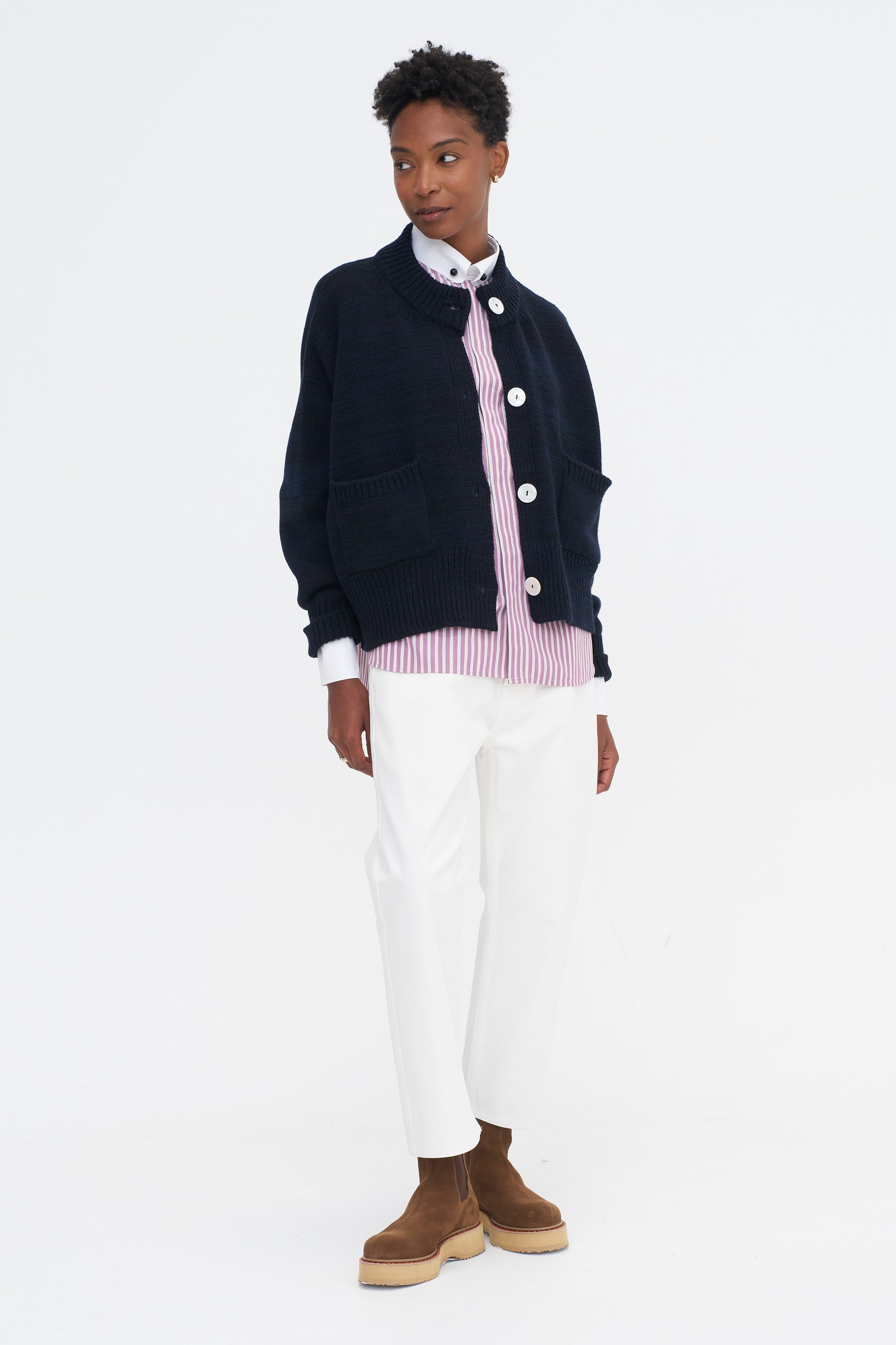 Icebreaker Cashmere Cardigan, Marine Melange