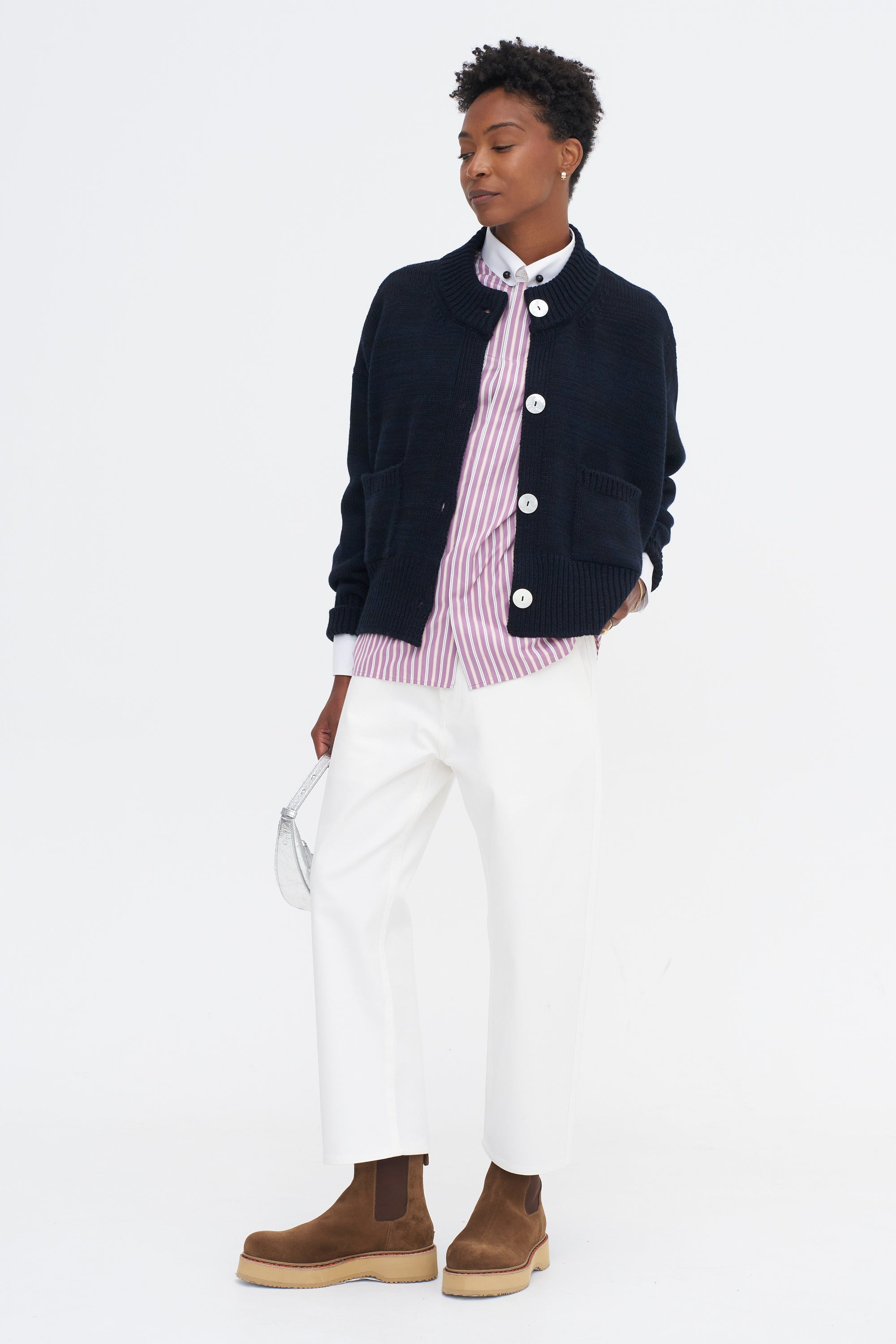 Icebreaker Cashmere Cardigan, Marine Melange
