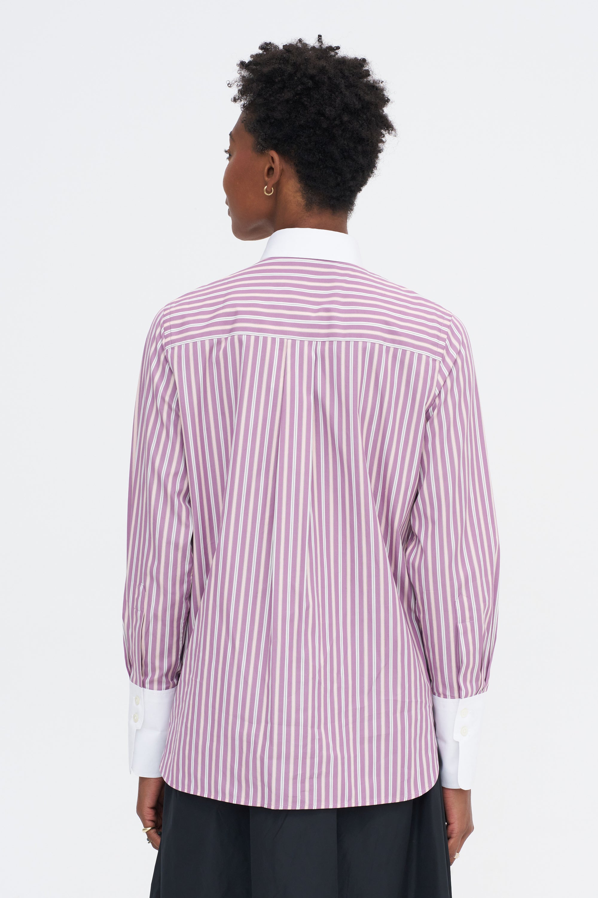 Saville Shirt, Lilac Stripe
