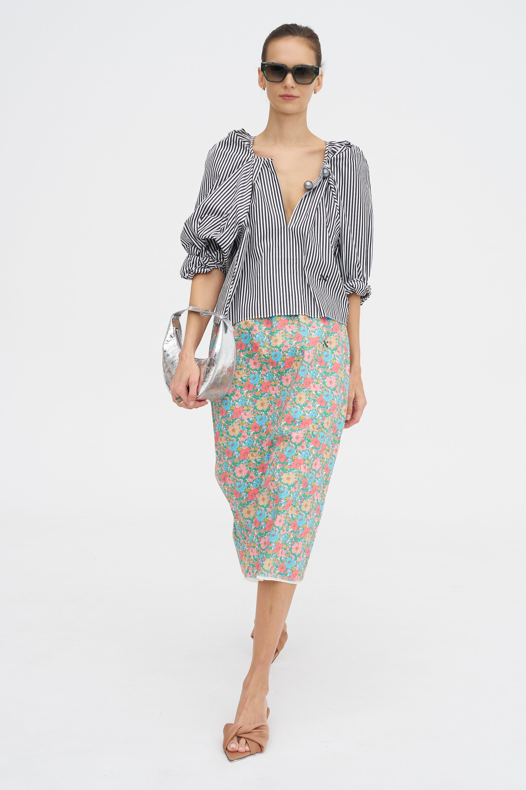 Grand Bazaar Mini Top, Black and White Stripes