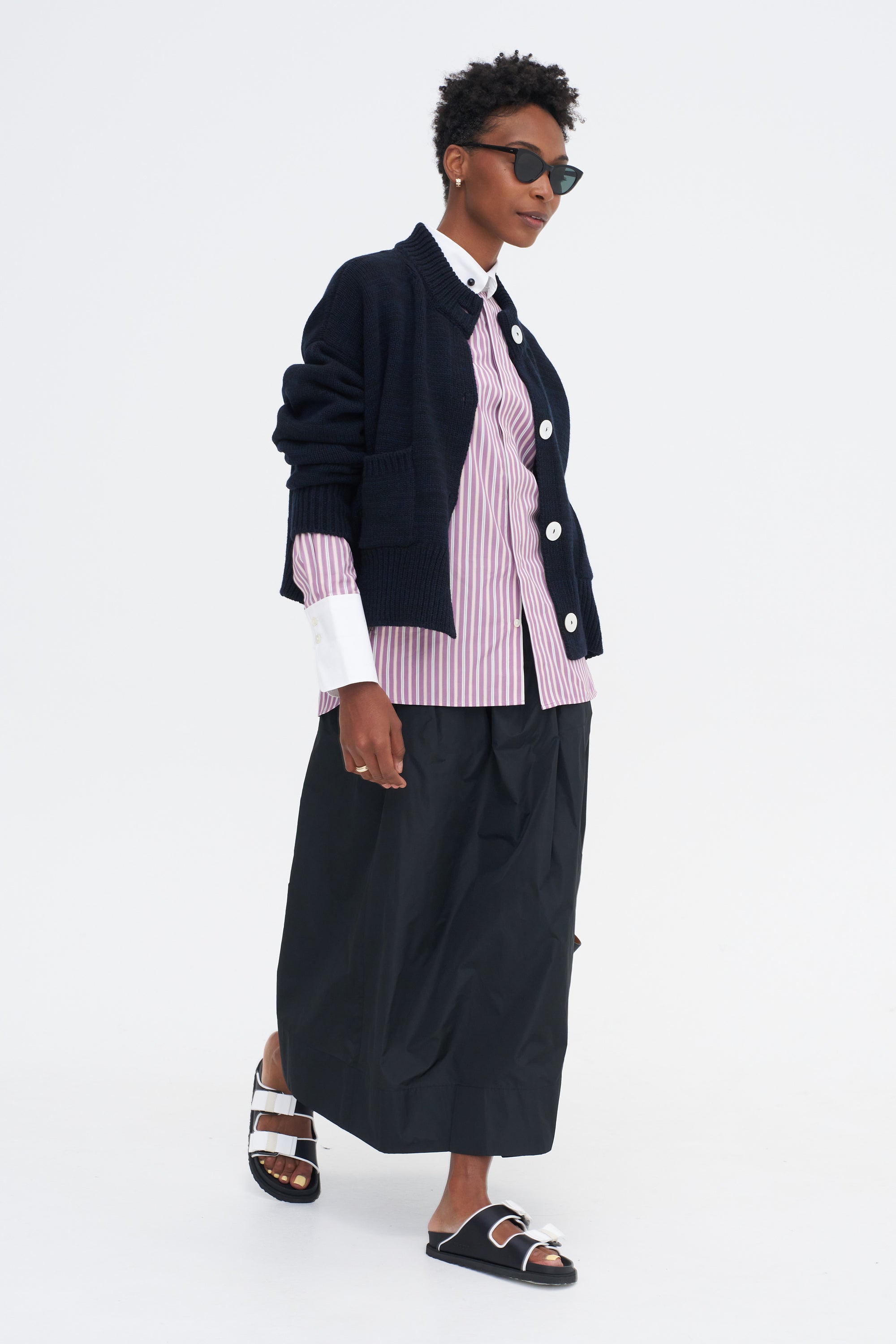 Saville Shirt, Lilac Stripe