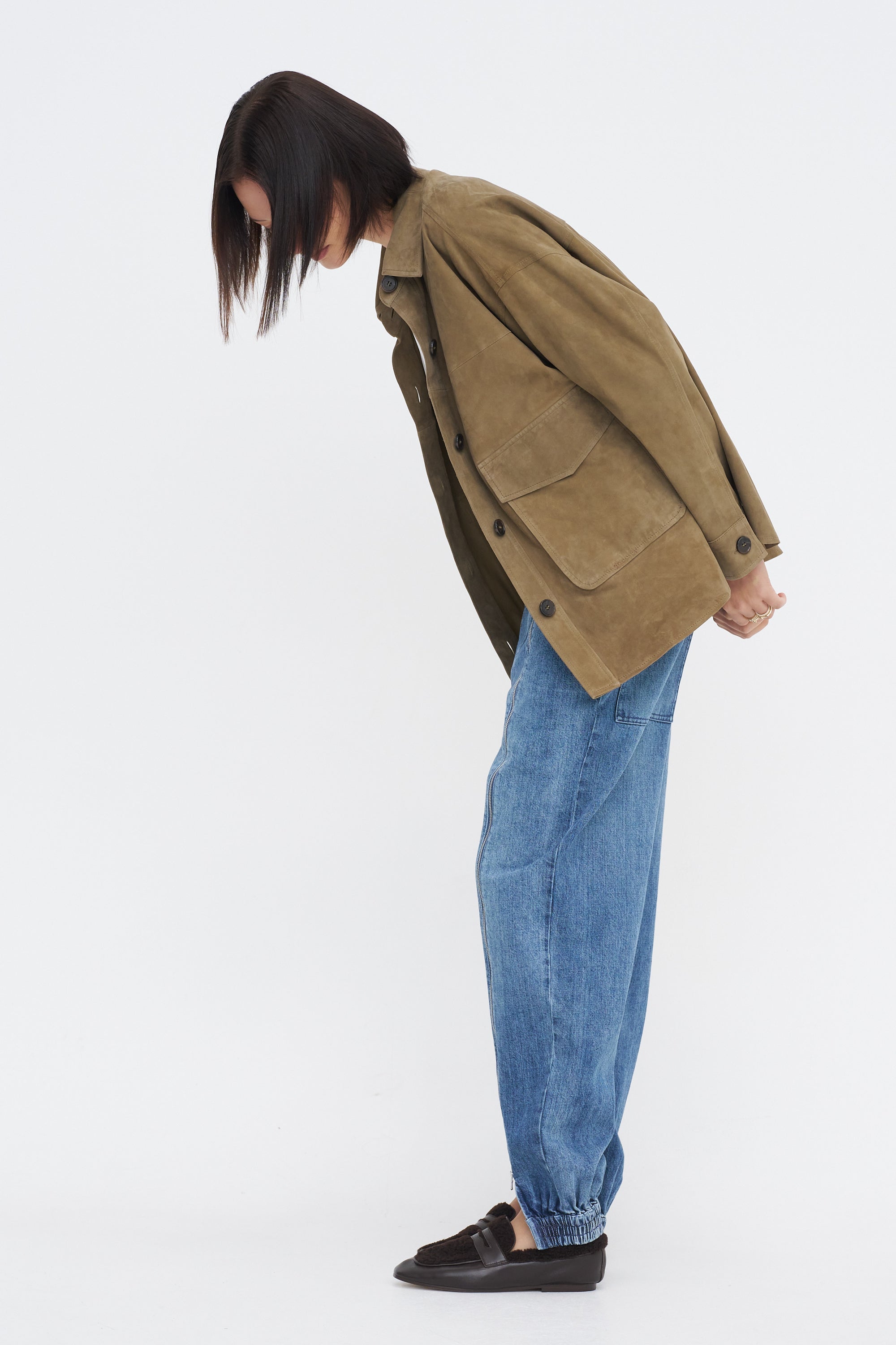 Kaylee - Suede Jacket, Olive