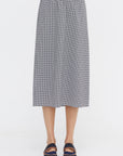 Tech Gingham Slip Skirt, Black & White Gingham