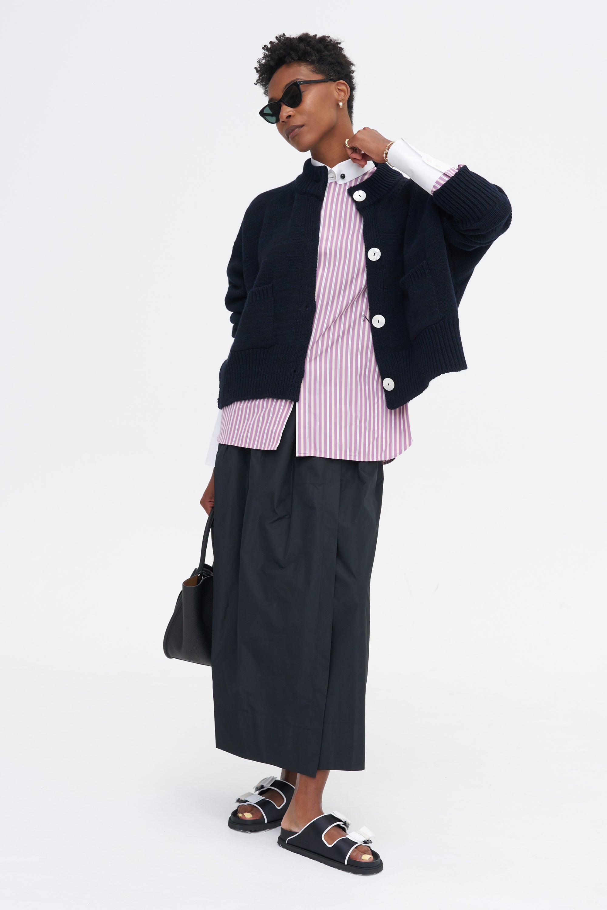 Saville Shirt, Lilac Stripe
