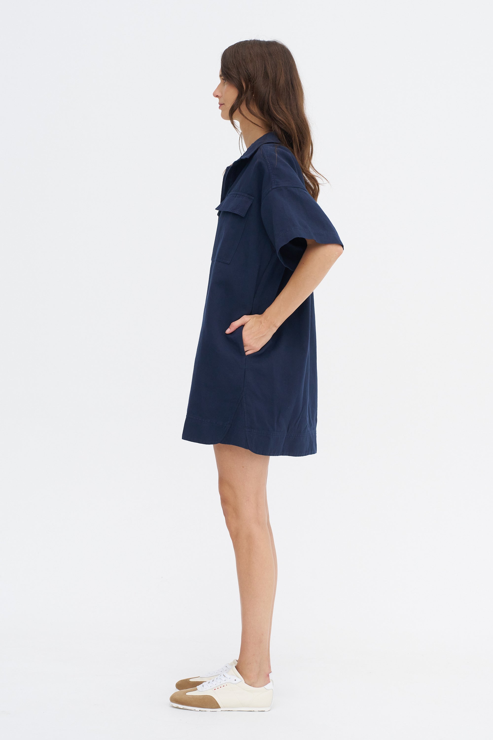 Stefana Shift Dress, Navy