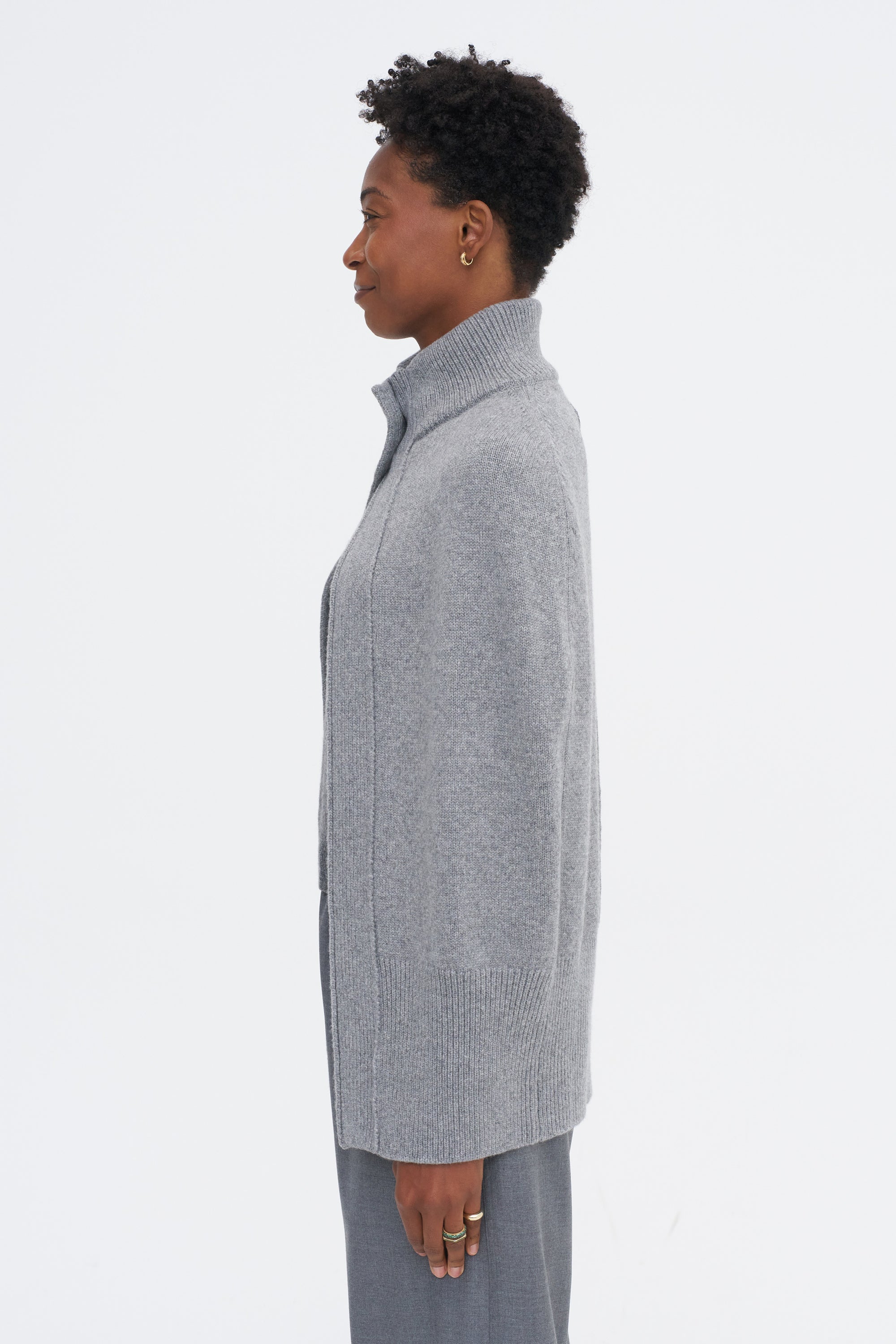 Roxalena Knit Cape, Istanbul Fog