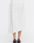Nylon Asymmetrical Balloon Skirt, White