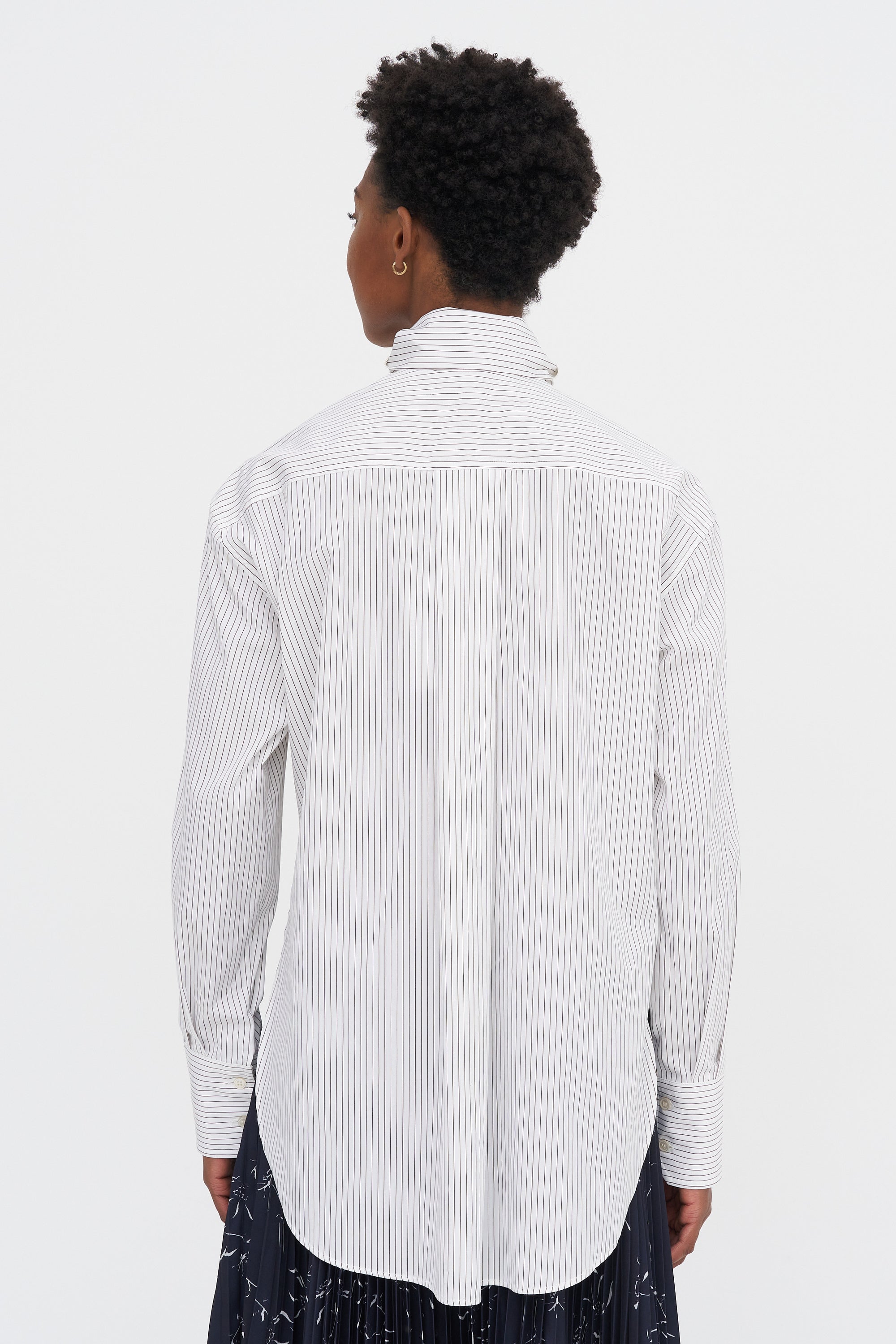 Shirt With Scarf, Brown &amp; White