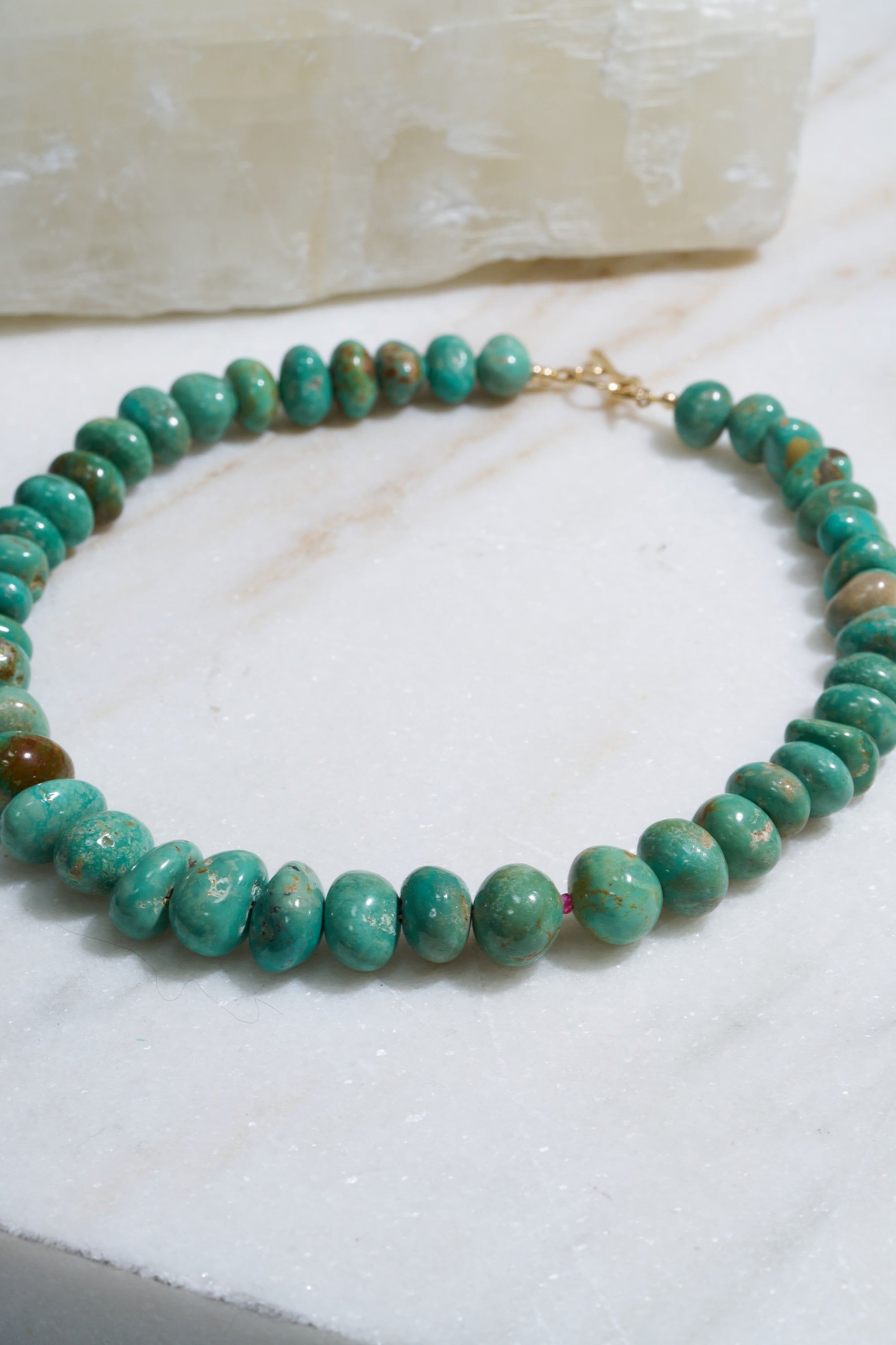 Beaded Necklace, Blue-Green Turquoise