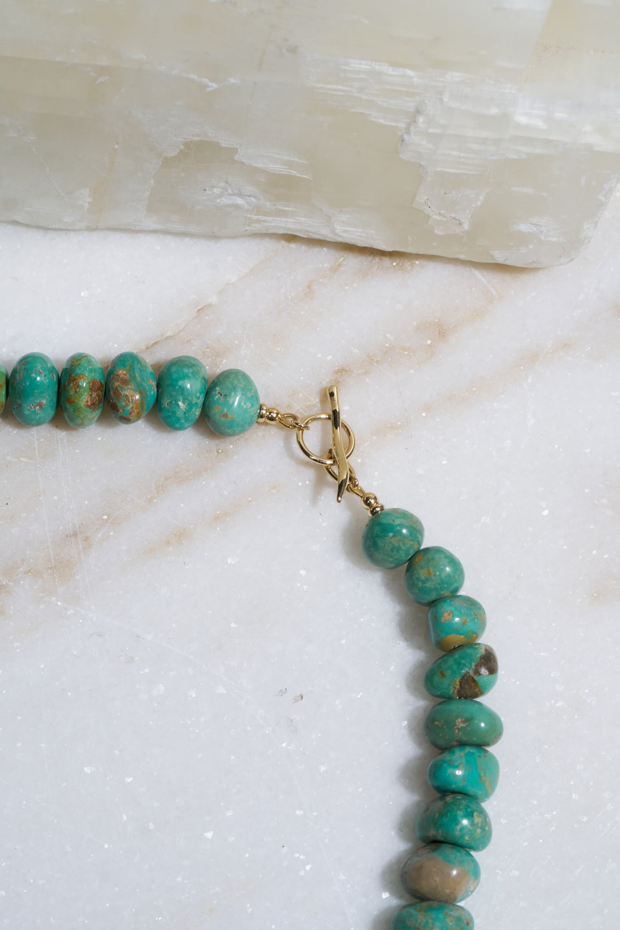 Beaded Necklace, Blue-Green Turquoise