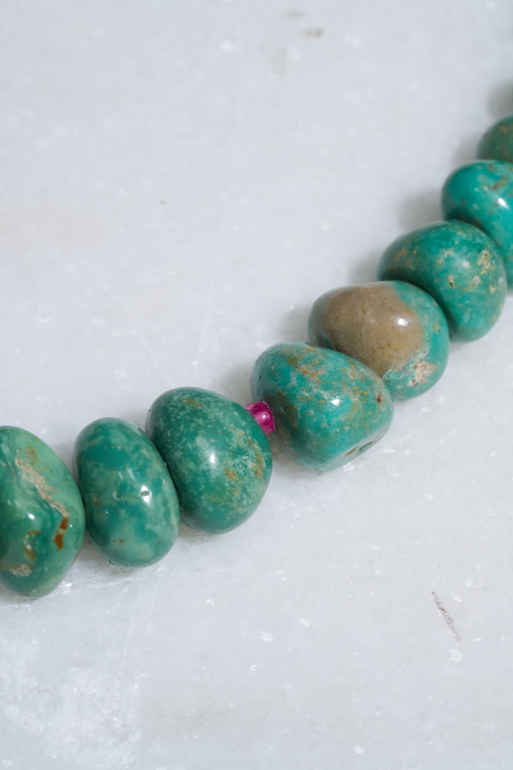 Beaded Necklace, Blue-Green Turquoise