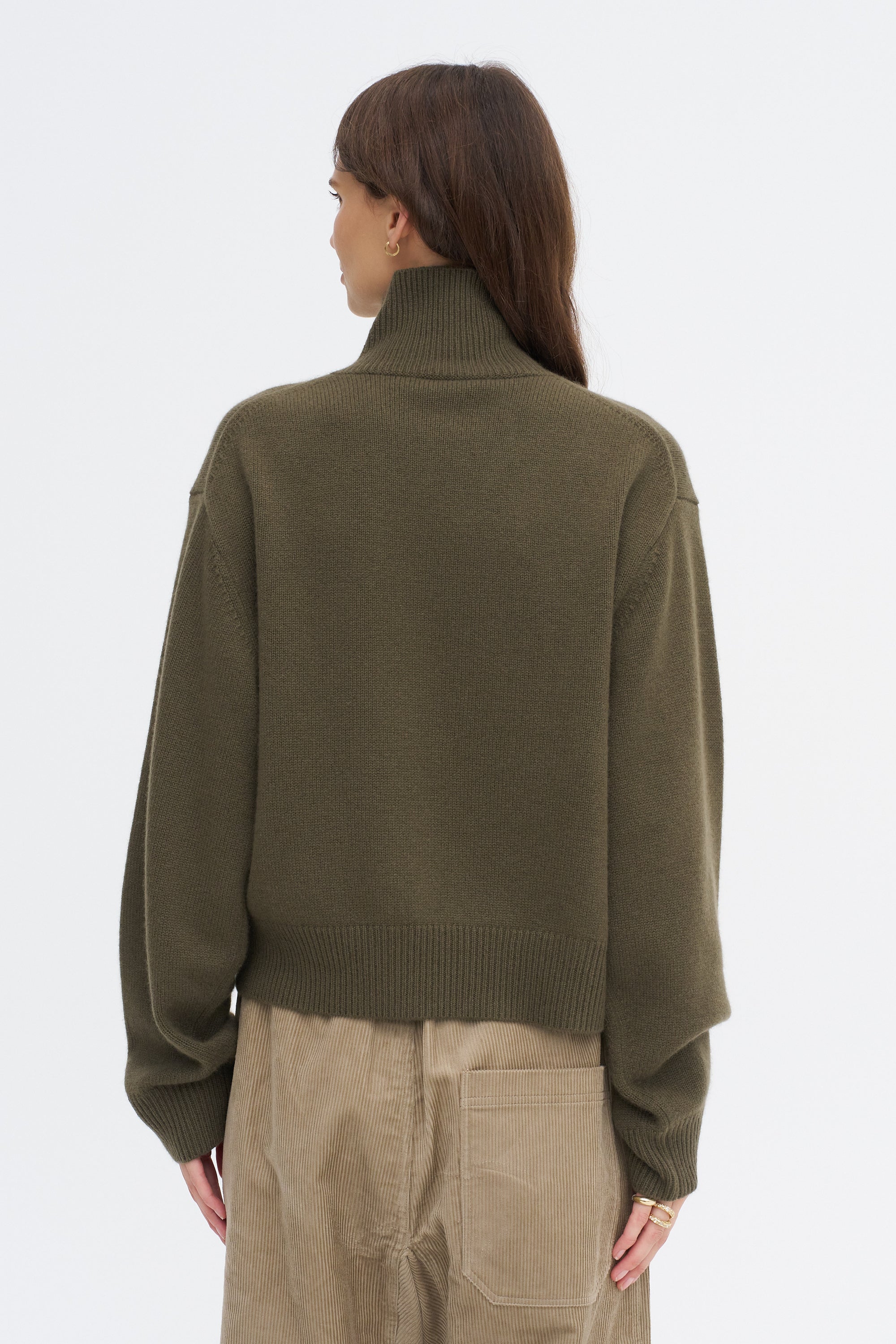 Maddox Ycash - Turtleneck 3 Ply Cashmere, Khaki