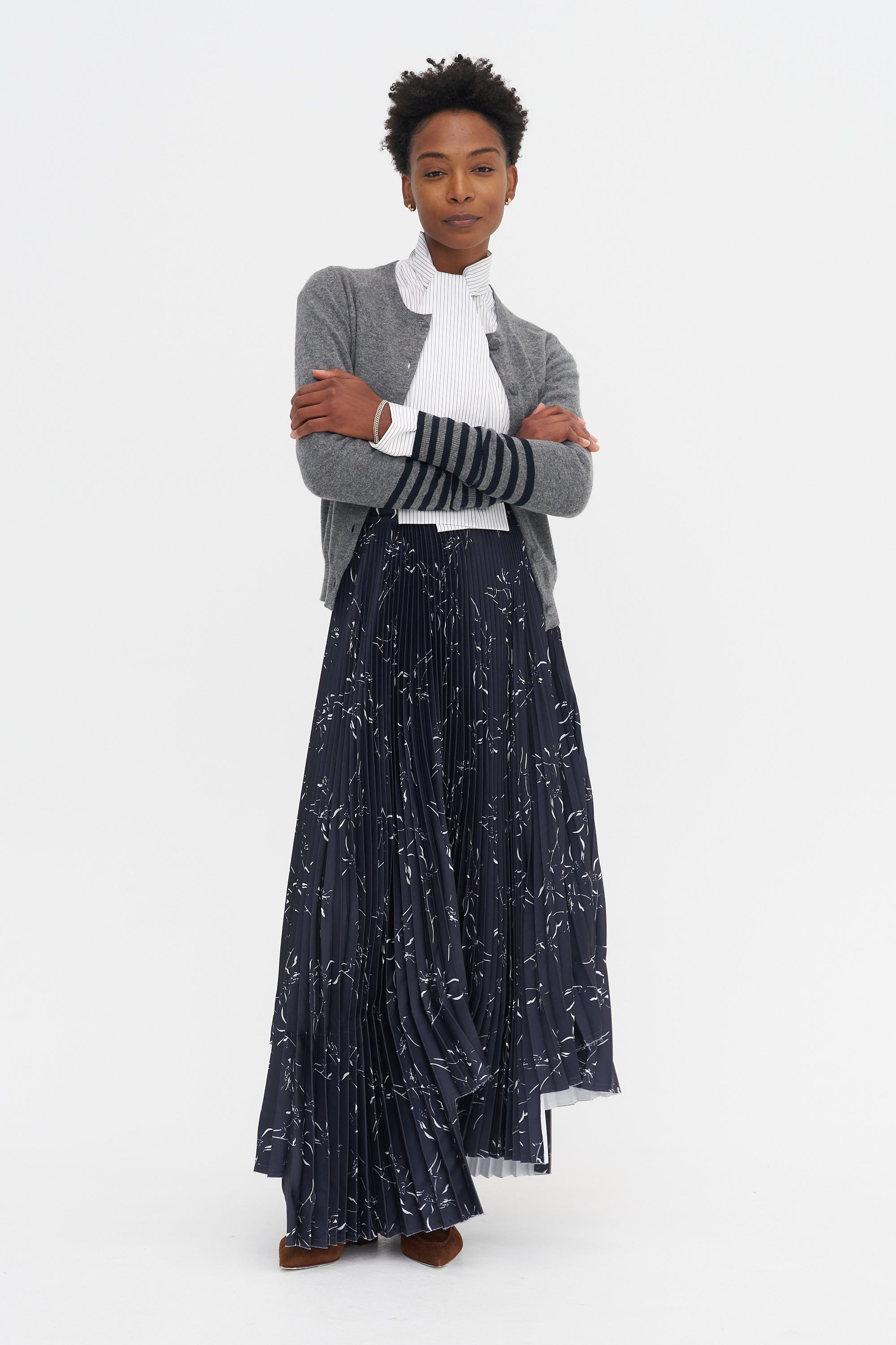 Long Sleeve Cardigan, Blue Grey