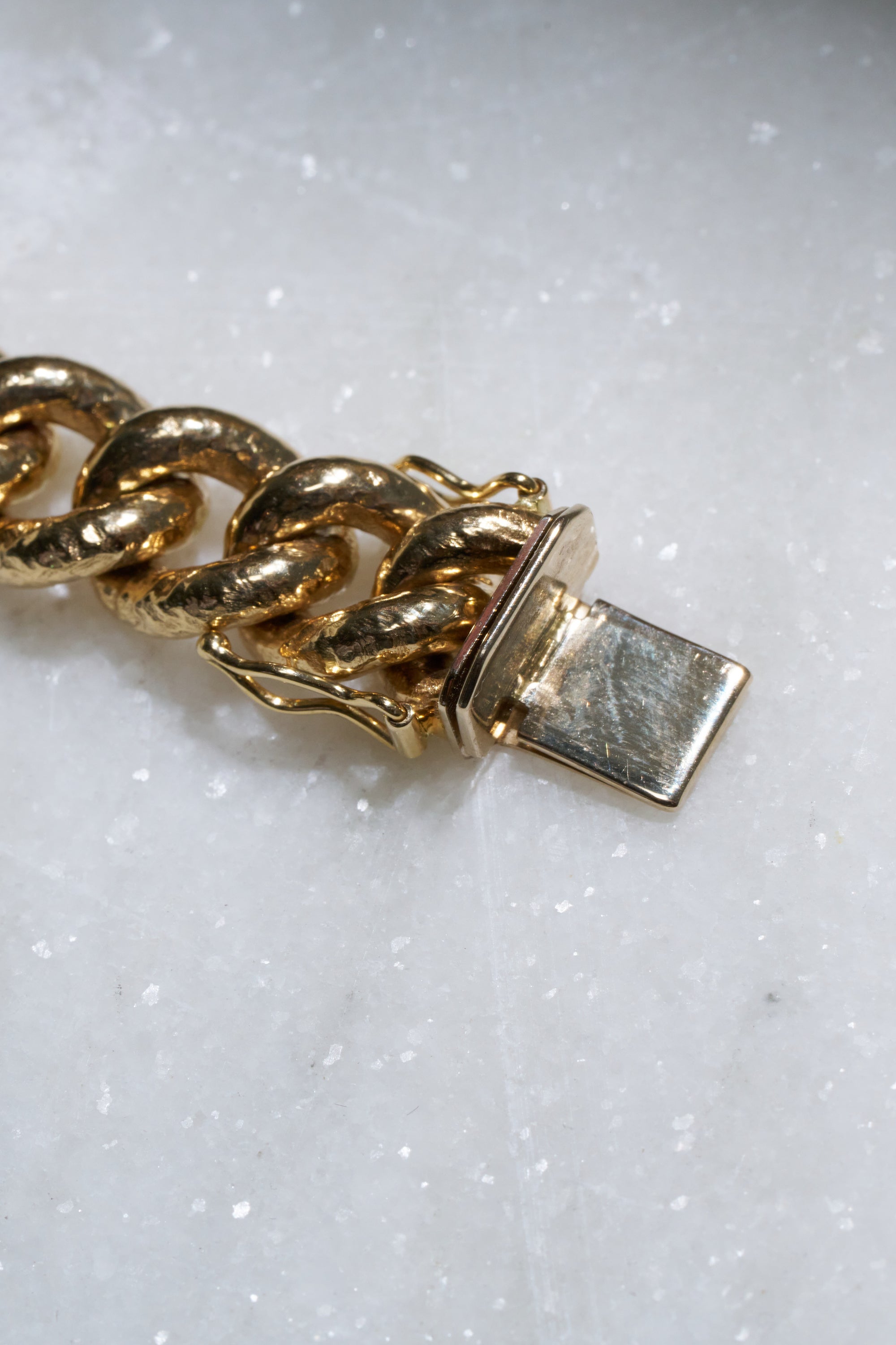 Weathered Curb Chain Bracelet, Yellow Gold