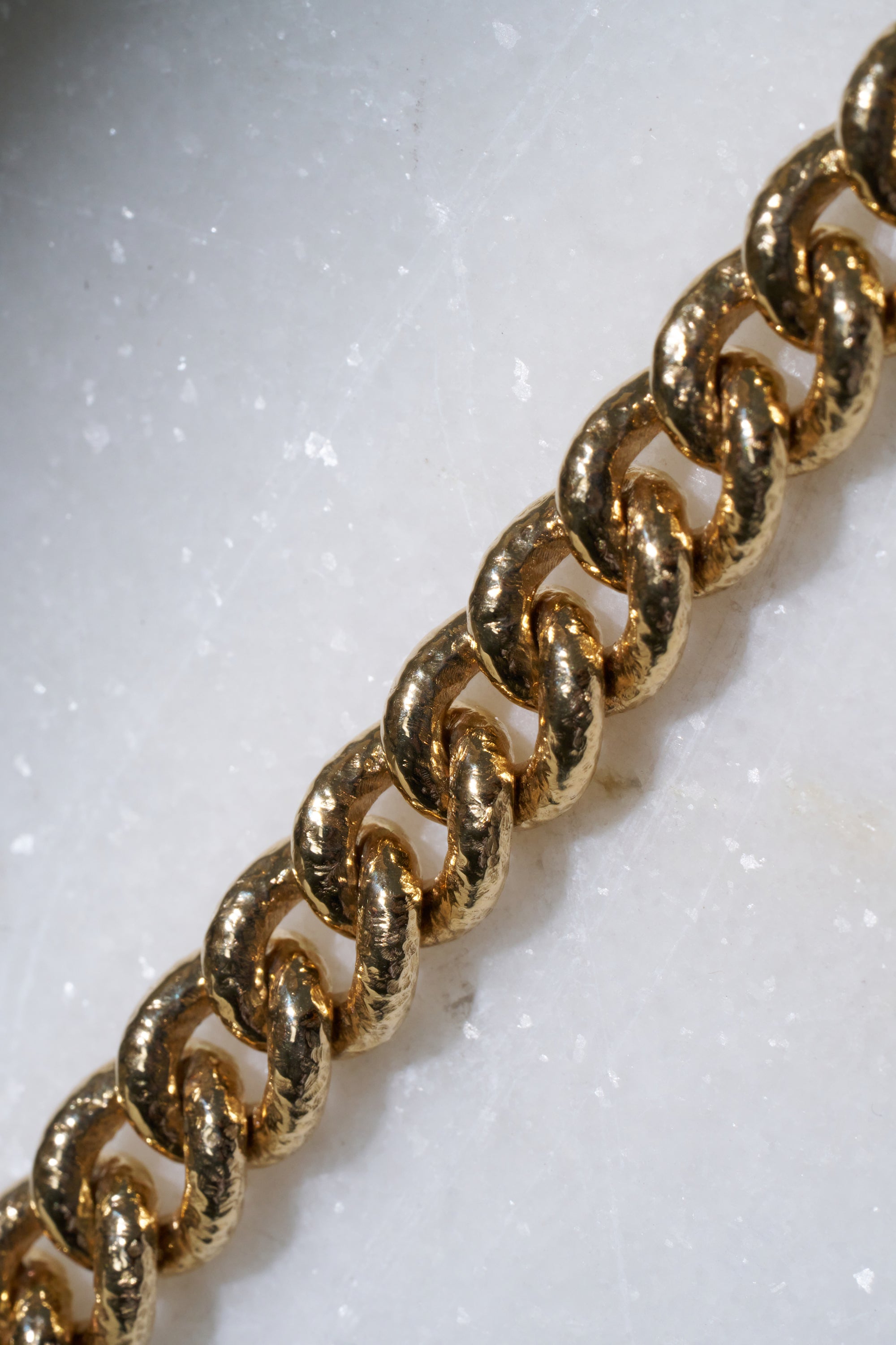 Weathered Curb Chain Bracelet, Yellow Gold