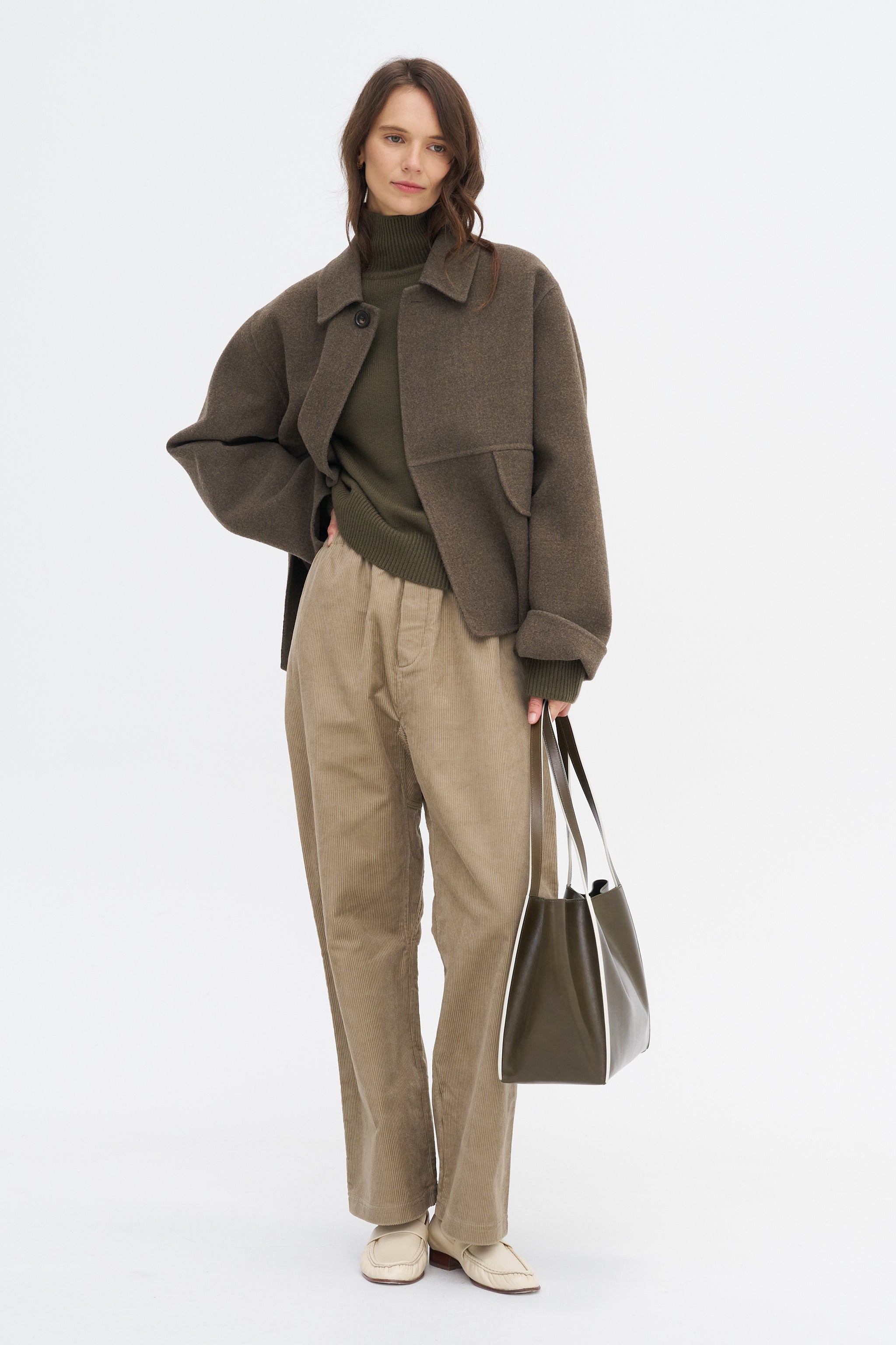 Sofie D'Hoore Maddox Ycash - Turtleneck 3 Ply Cashmere, Khaki