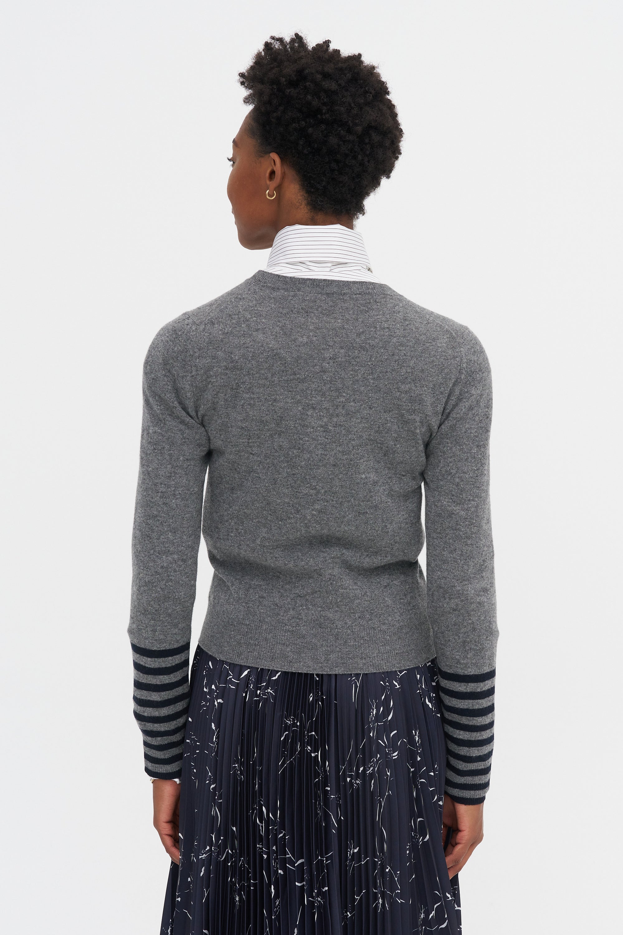 Long Sleeve Cardigan, Blue Grey