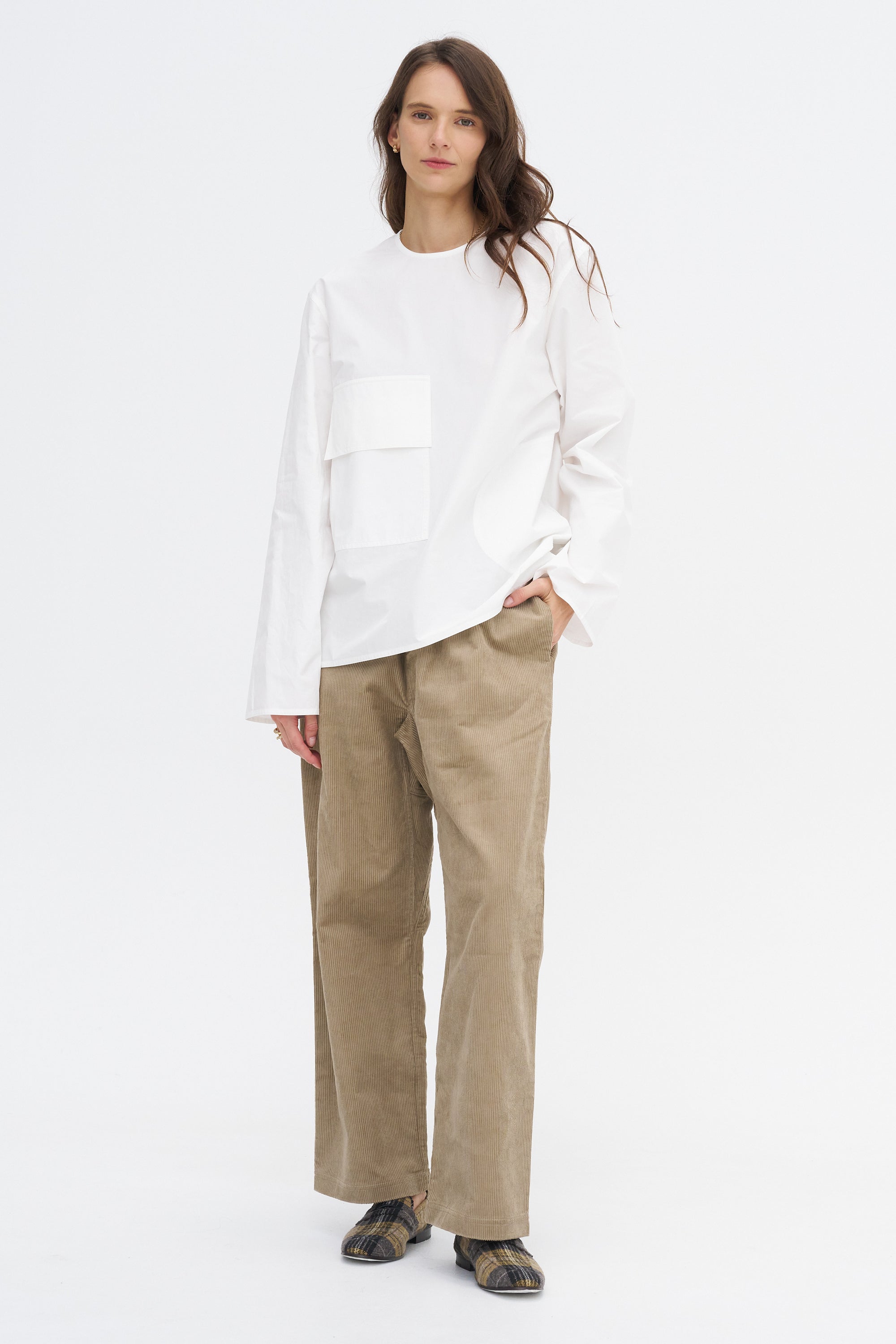 Balthus Cwap - Washed Poplin Pocket Shirt, White