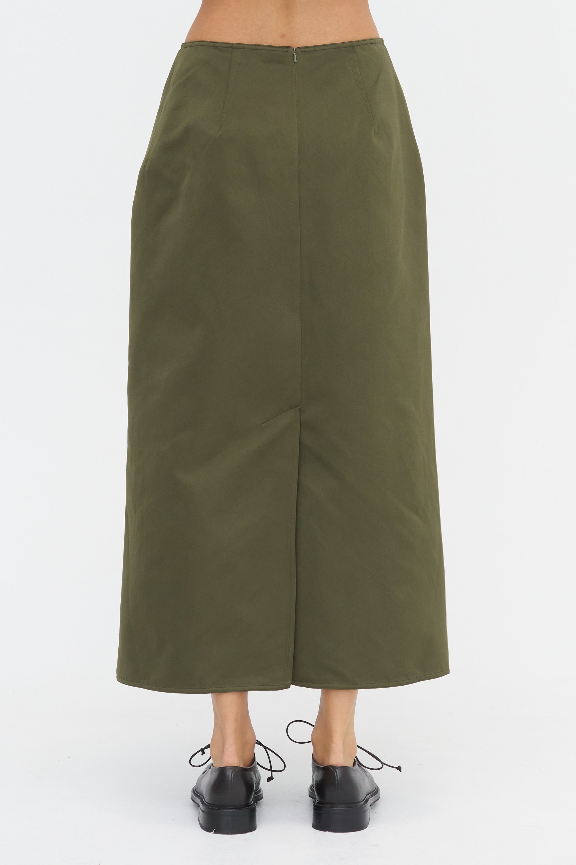 Strigel Pose - Satin Skirt, Laurel