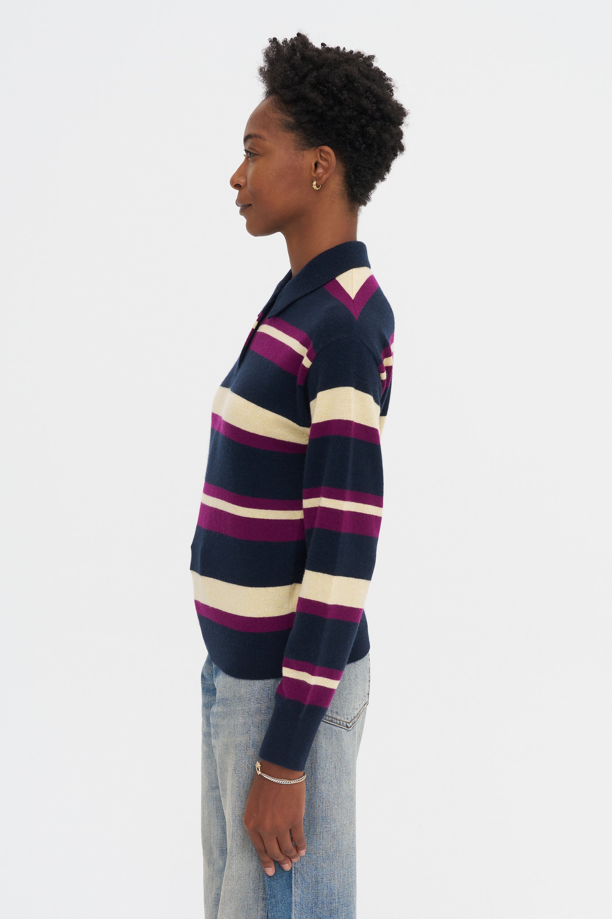 Collegiate Stripe Polo, Midnight Combo