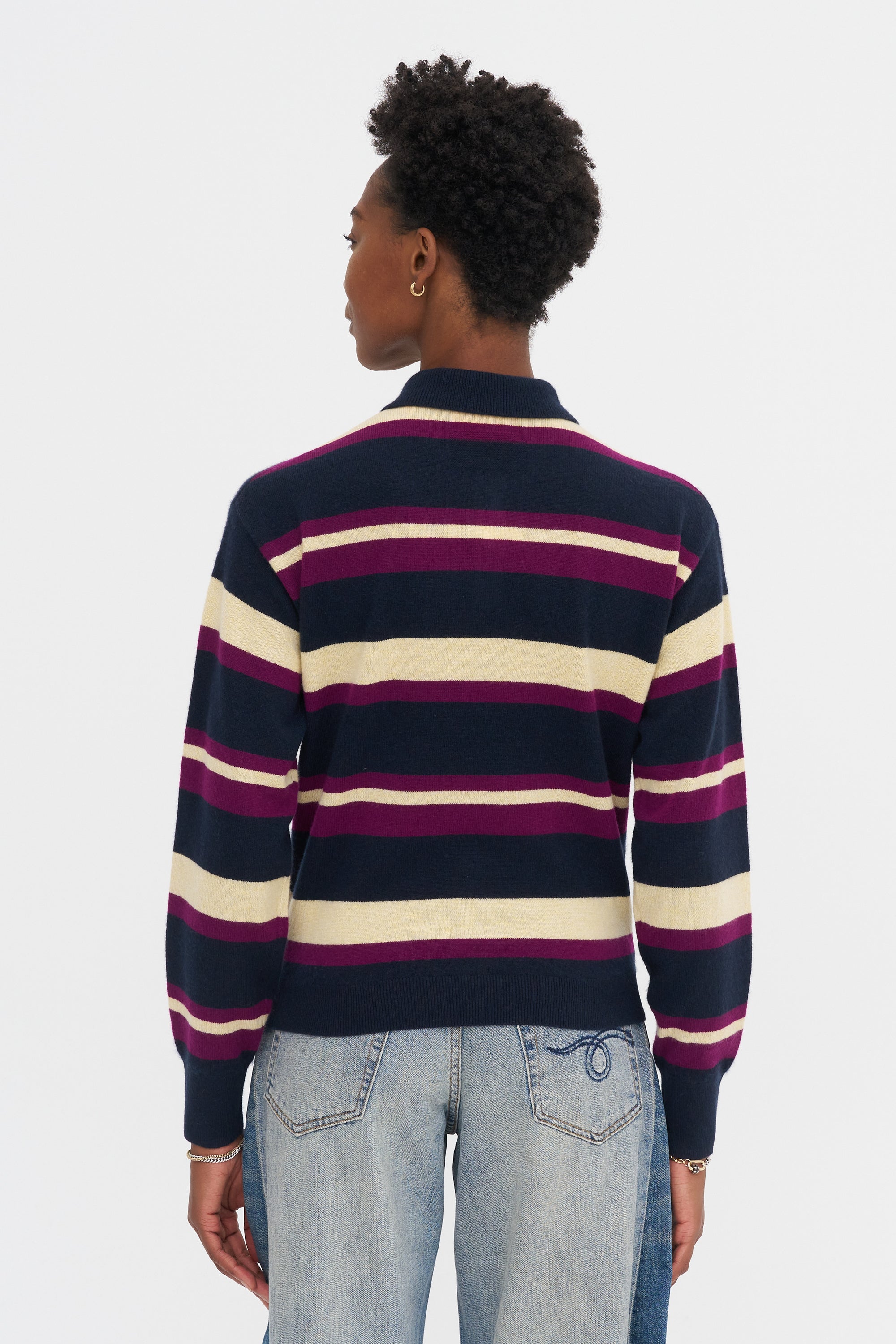 Collegiate Stripe Polo, Midnight Combo