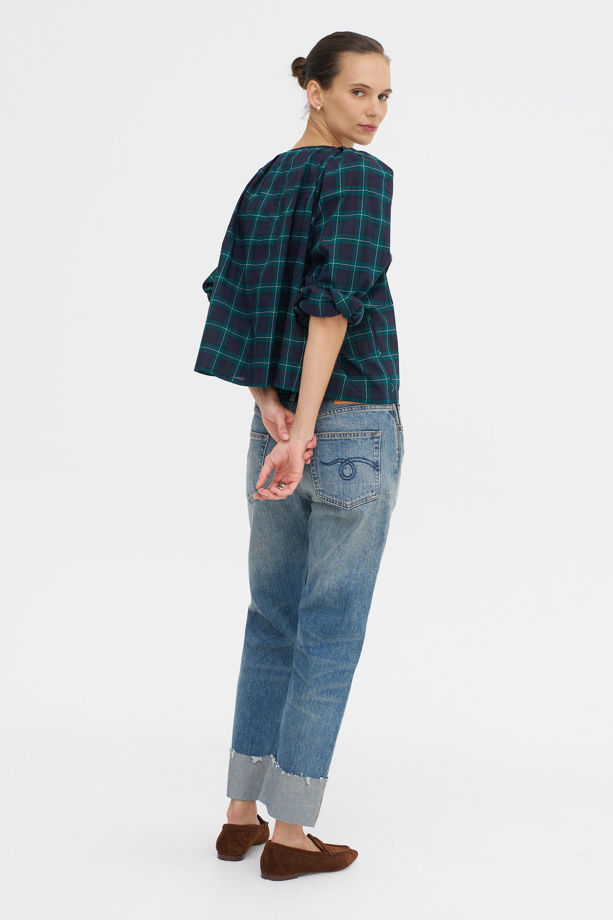 Grand Bazaar Mini Top, Navy Tartan