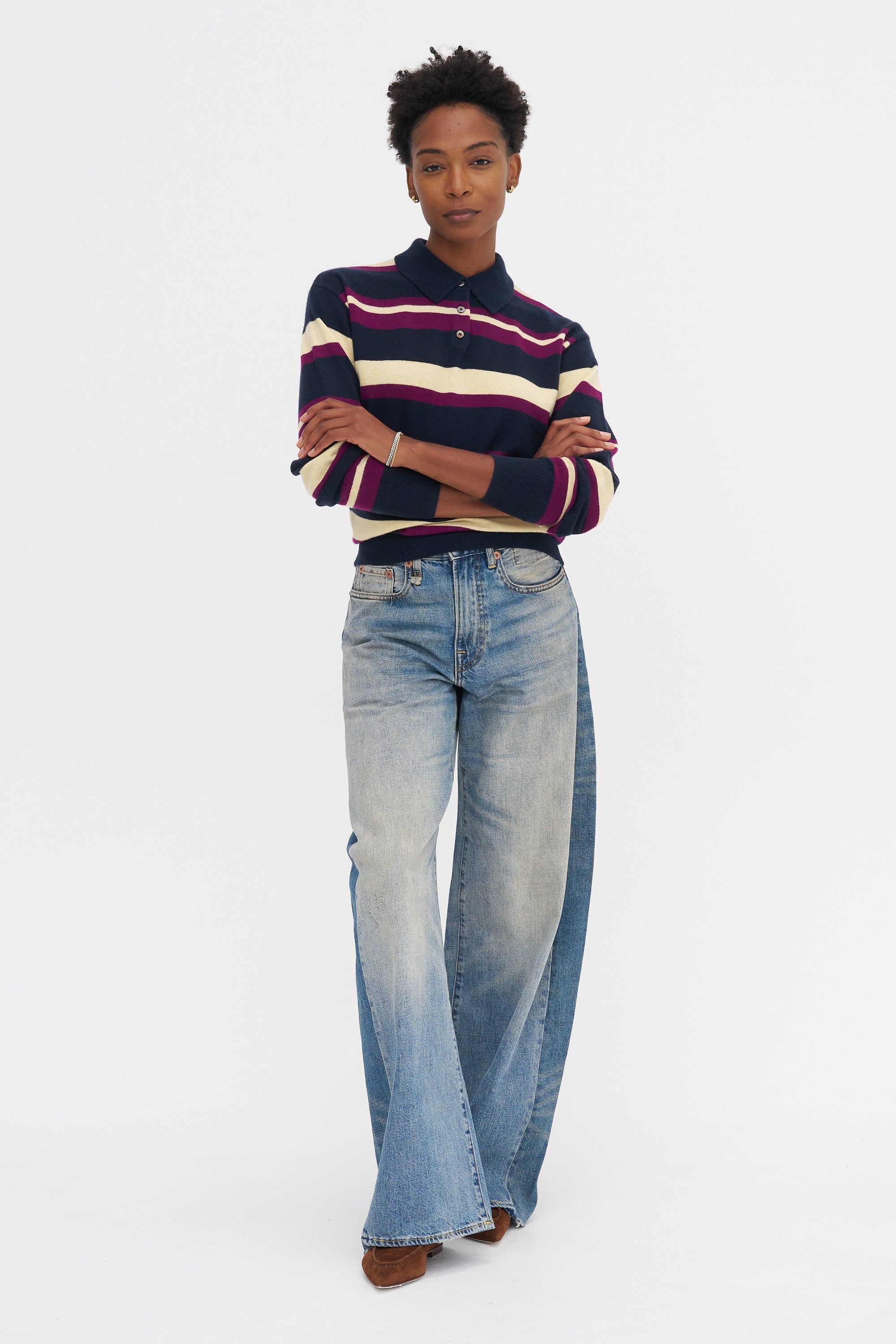 Collegiate Stripe Polo, Midnight Combo